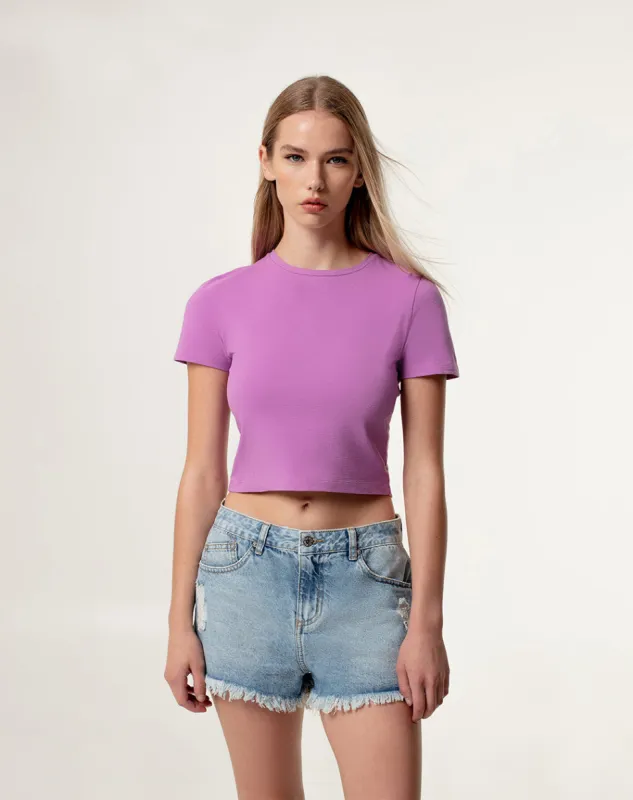 Camiseta Lovit slim fit manga corta morada sold by Gef