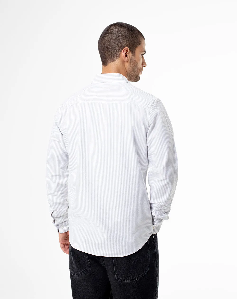 Camisa manga larga slim algodón rayas hombre sold by Gef product image thumbnail 2