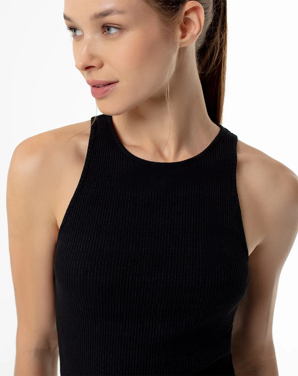 Camiseta esqueleto slim rib algodón negra mujer sold by Gef product image thumbnail 3