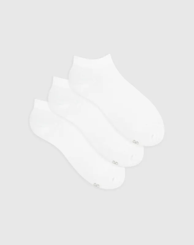 Medias mujer tobillera corta algodón pack x3 blancas sold by Gef