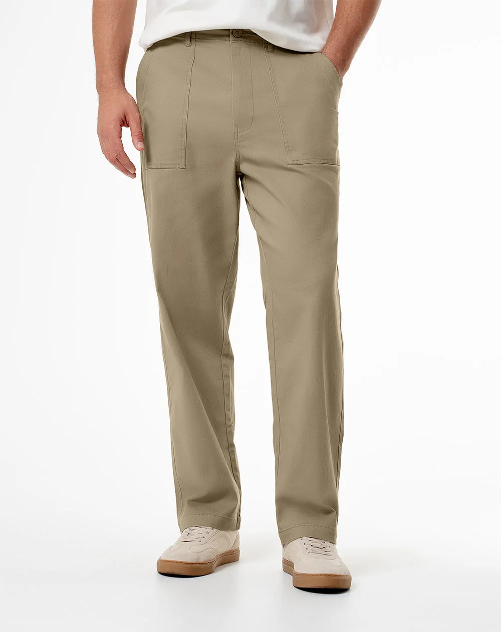 Pantalón regular algodón caqui hombre sold by Gef product image thumbnail 3