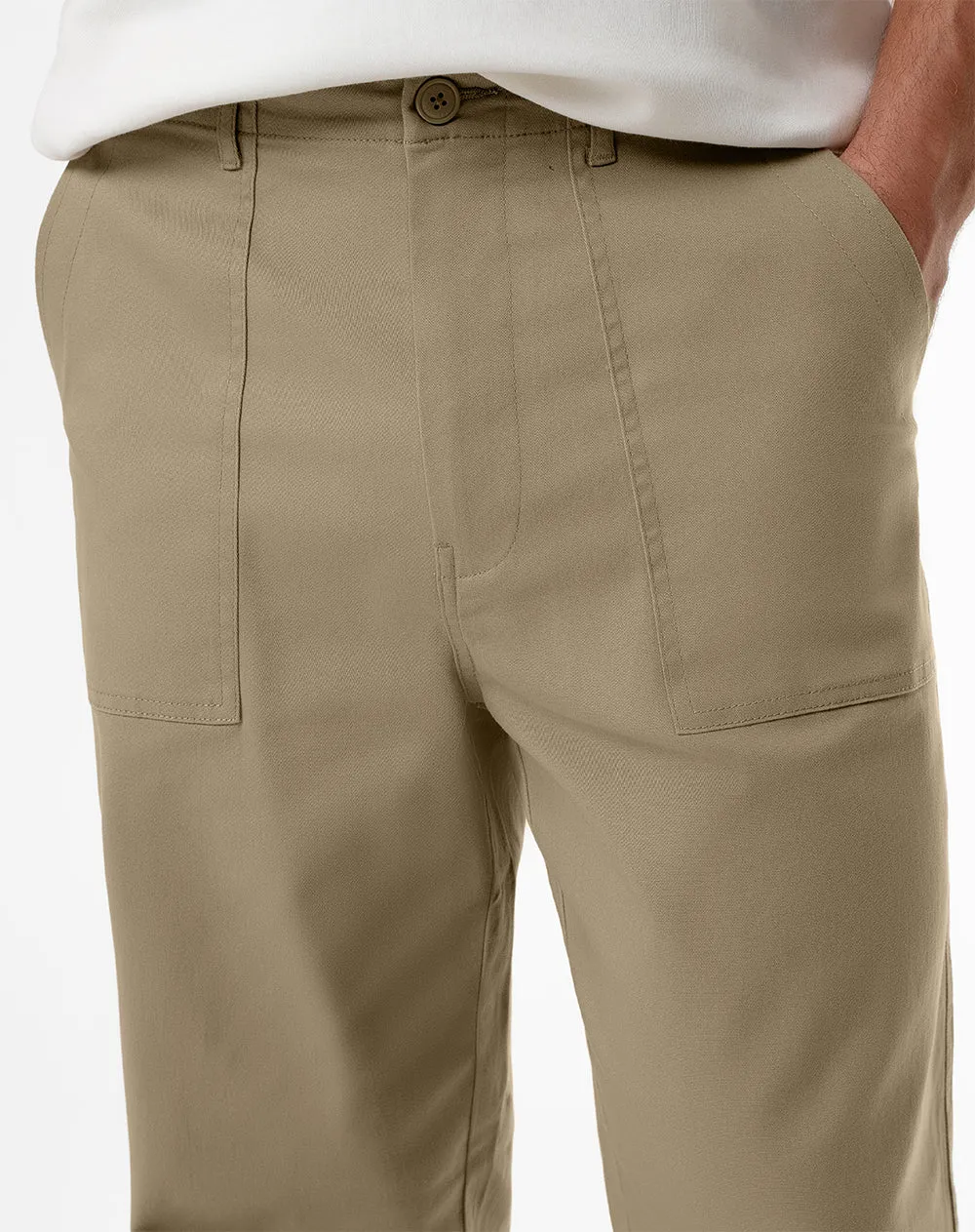 Pantalón regular algodón caqui hombre sold by Gef product image thumbnail 4