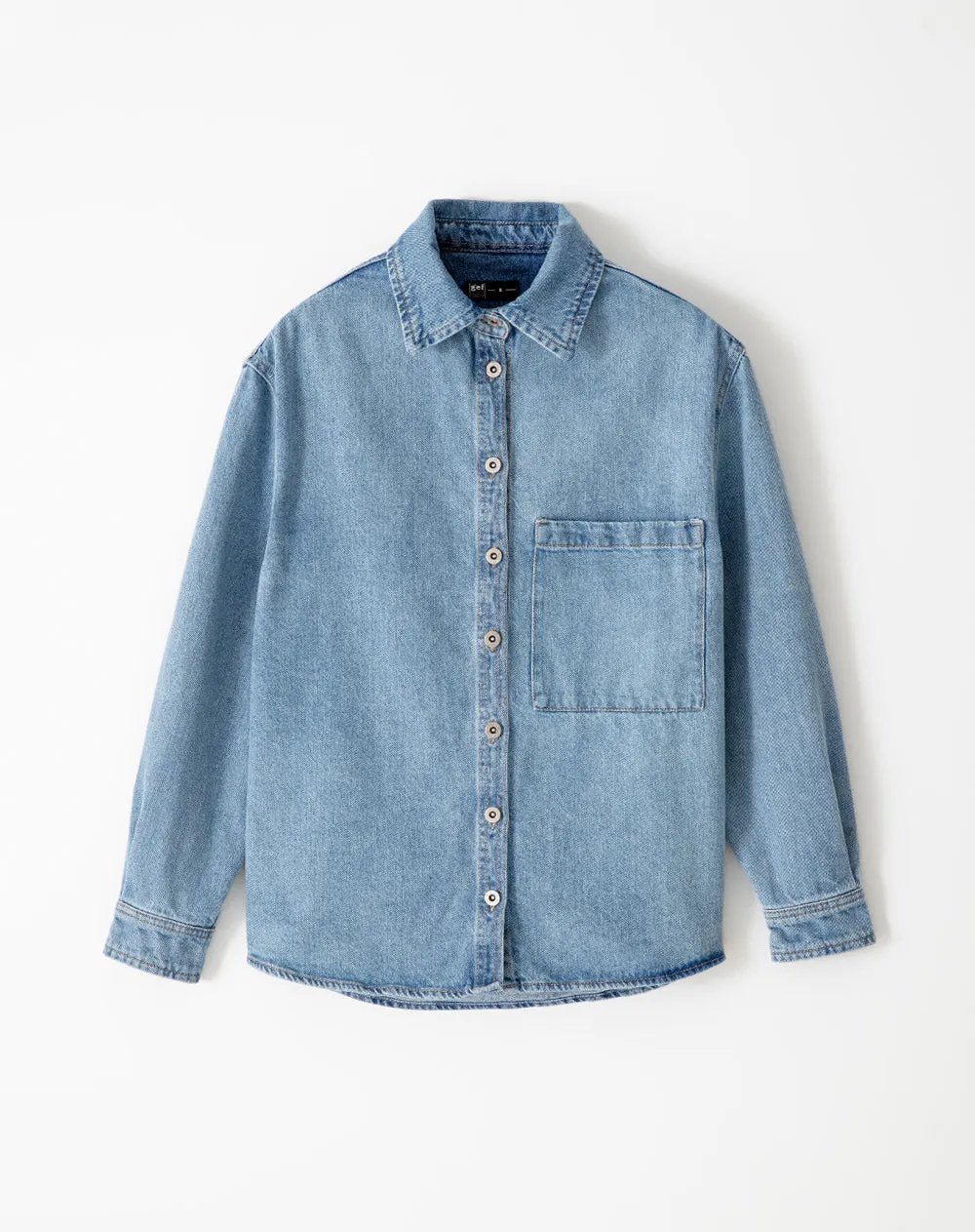 Camisa oversized fit manga larga índigo medio sold by Gef product image thumbnail 5