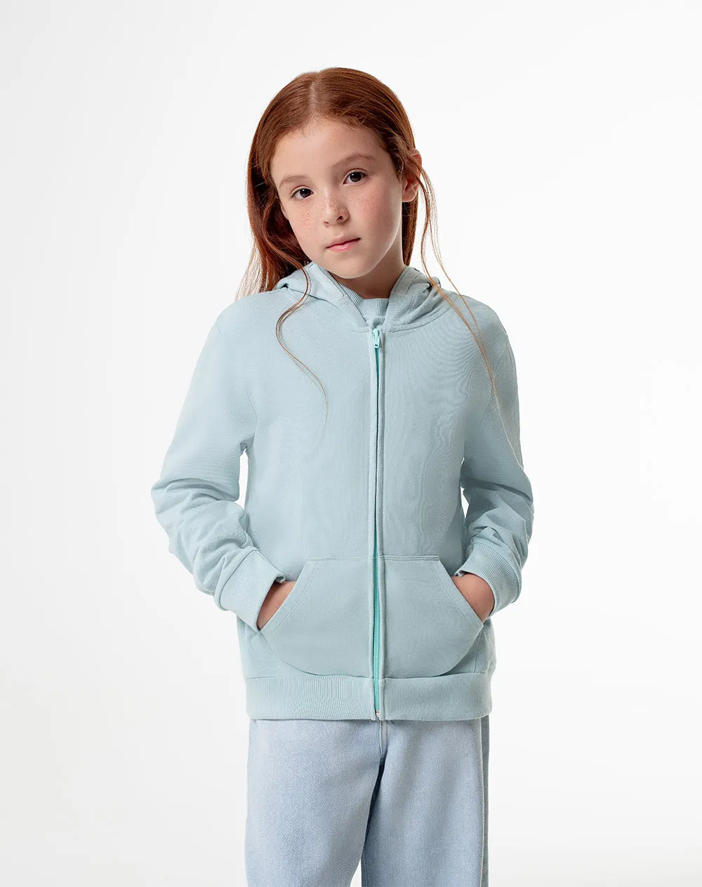 Chaqueta regular fit con capucha azul sold by Gef