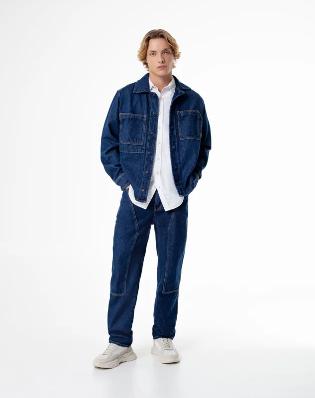 Jean regular fit tiro medio indigo oscuro sold by Gef
