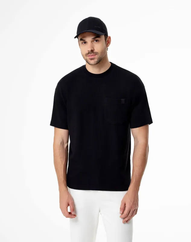 Camiseta oversize algodón negra hombre sold by Gef