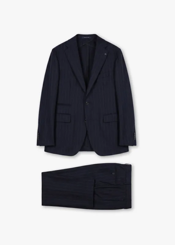 Slim-fit pinstripe suit made by Tagliatore