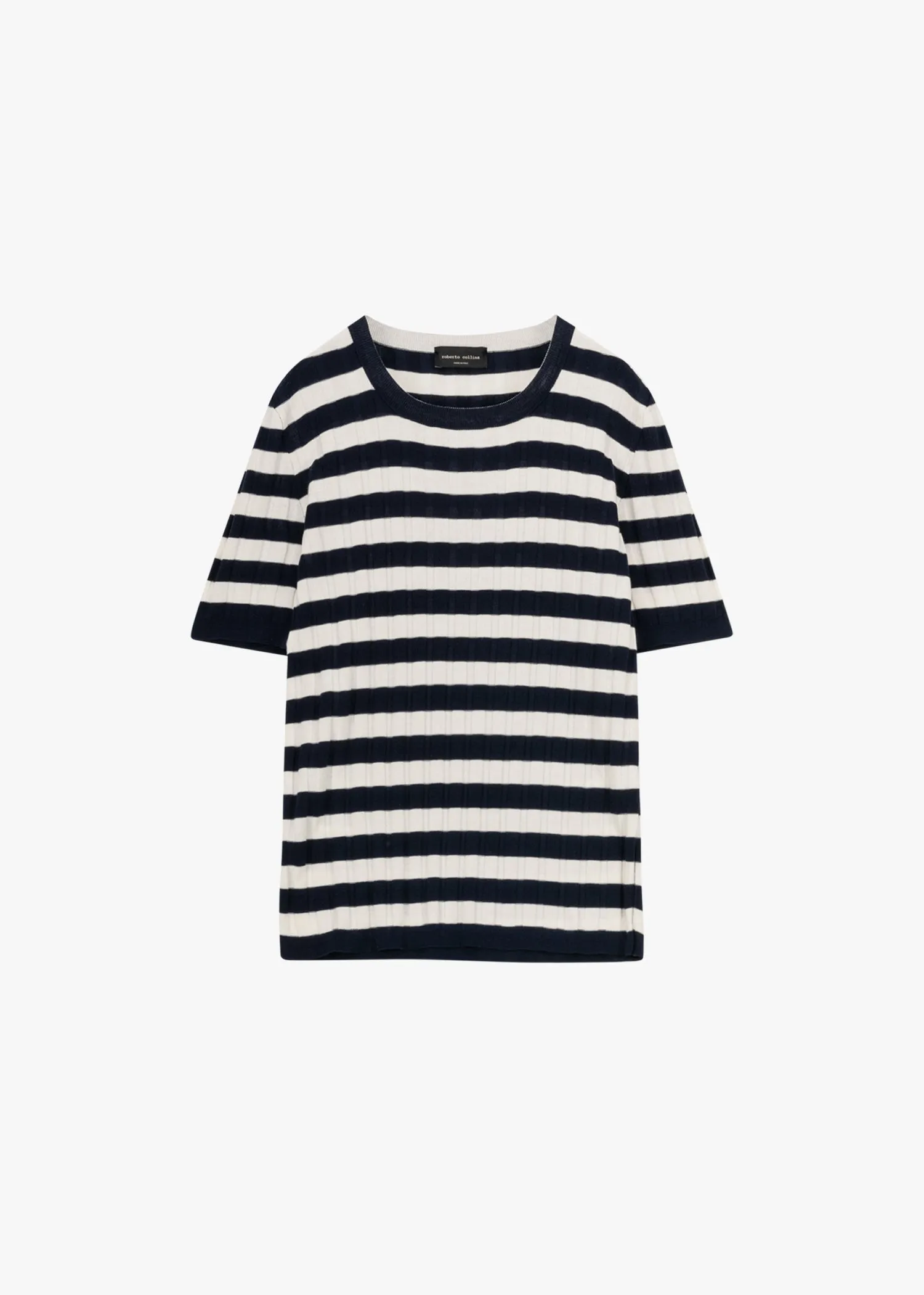 Striped Short-sleeved Knitted Sweater sold by Dantendorfer product image thumbnail 2