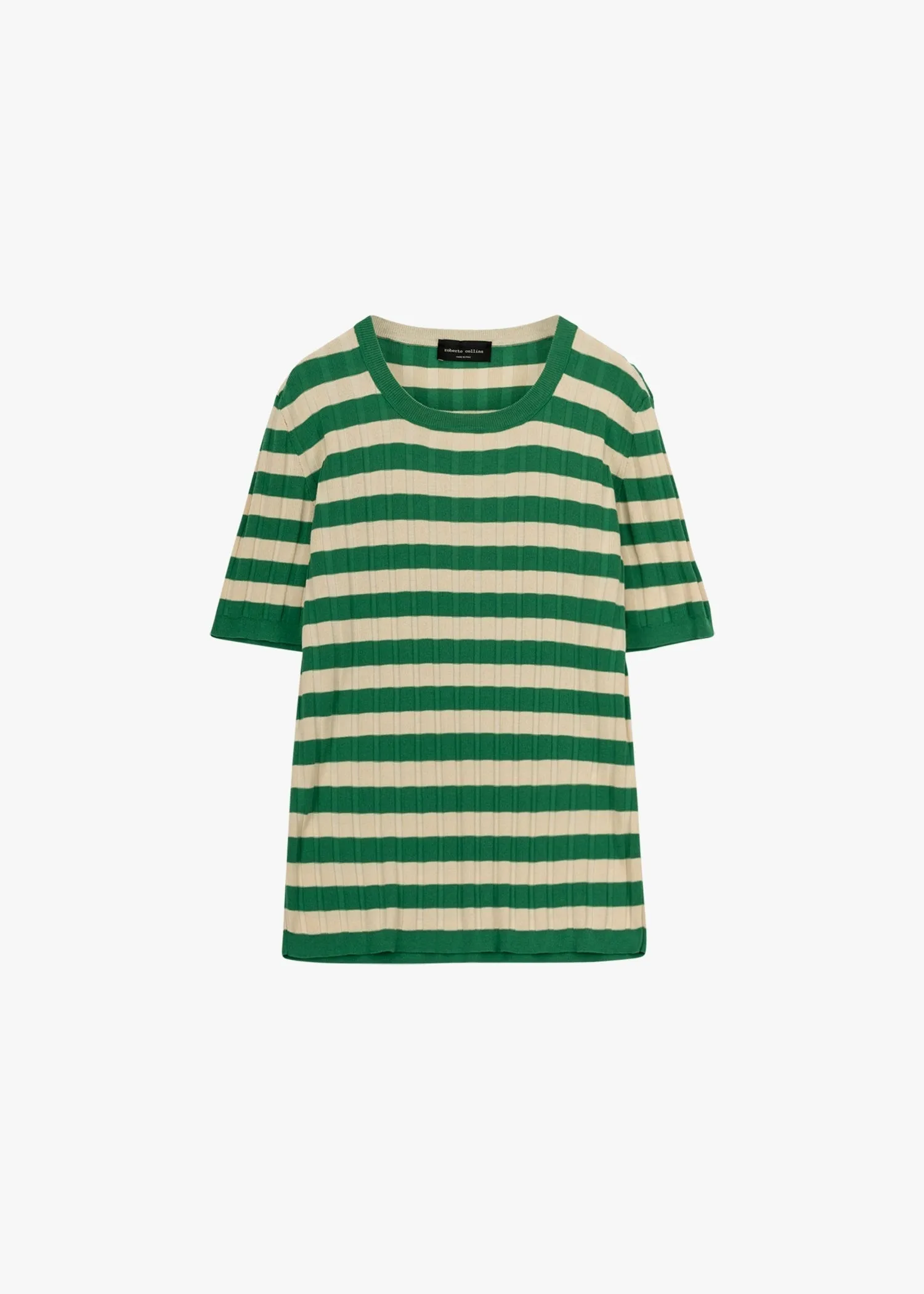 Striped Short-sleeved Knitted Sweater sold by Dantendorfer product image thumbnail 2