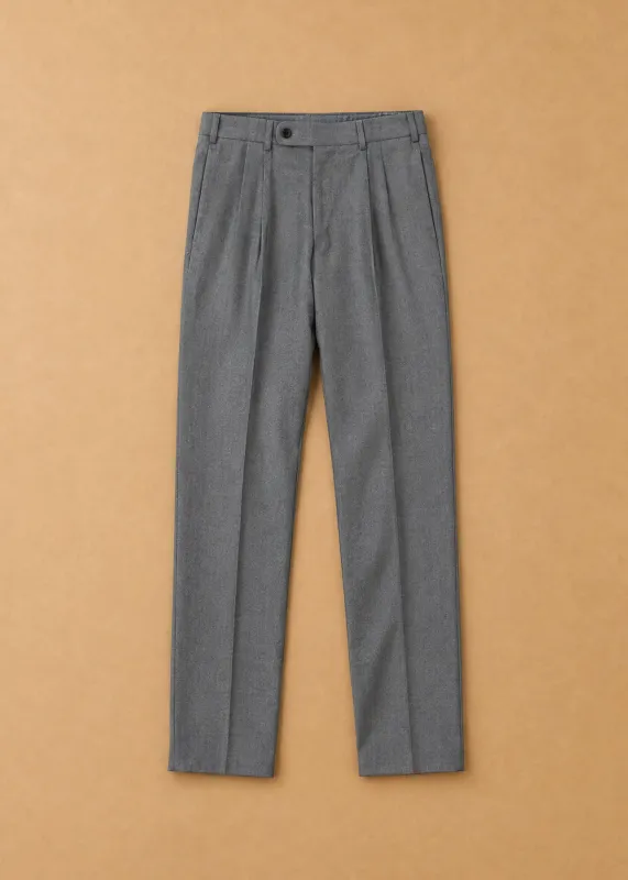 Pleated virgin wool trousers made by Incotex