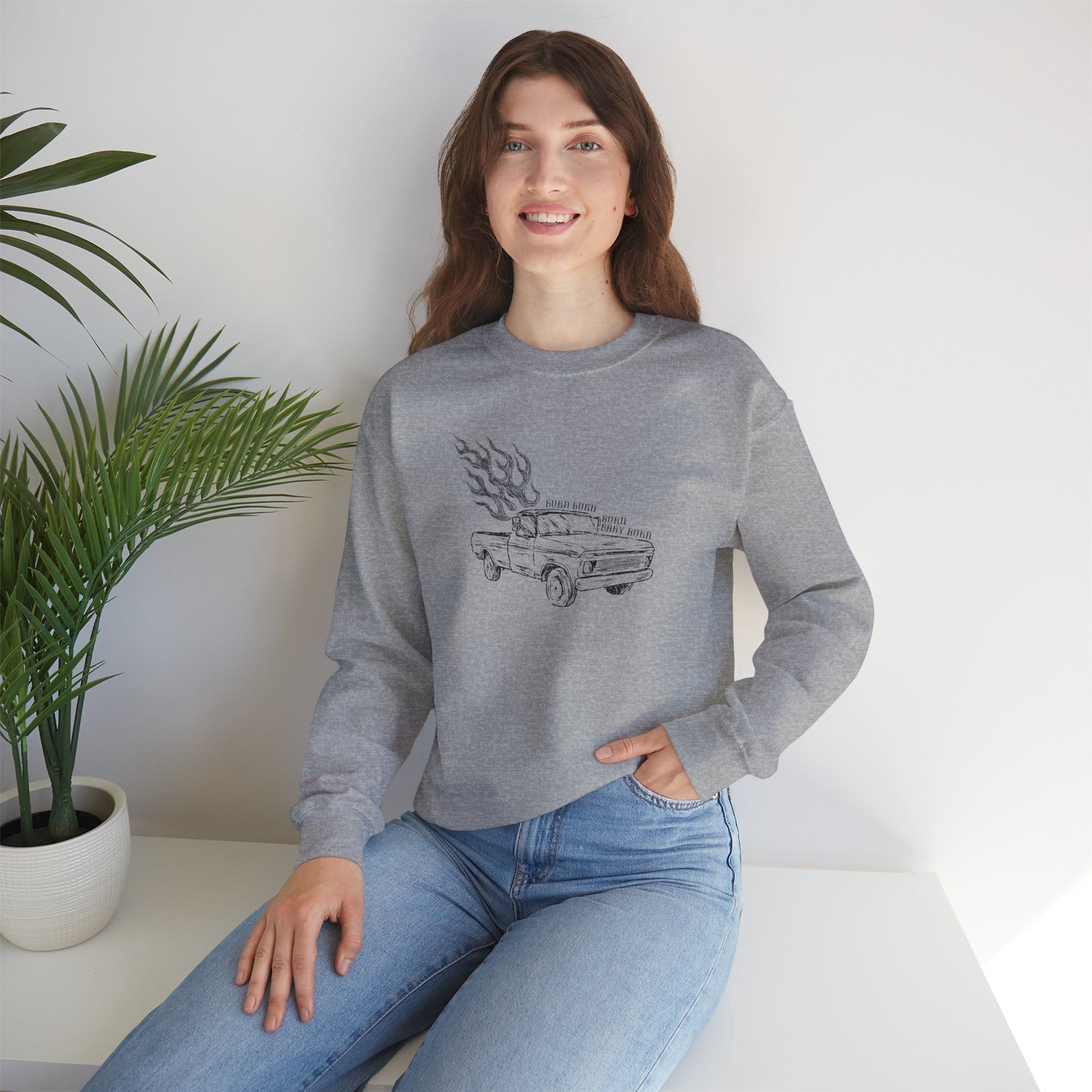 Burn Burn Burn Baby Burn Crewneck Sweatshirt sold by Rose Blush Studio product image thumbnail 4
