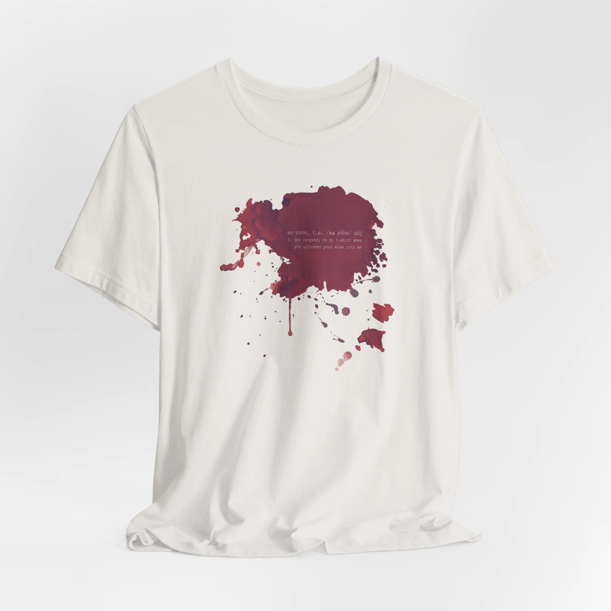 Maroon Defined Wine Splash Tshirt sold by Rose Blush Studio