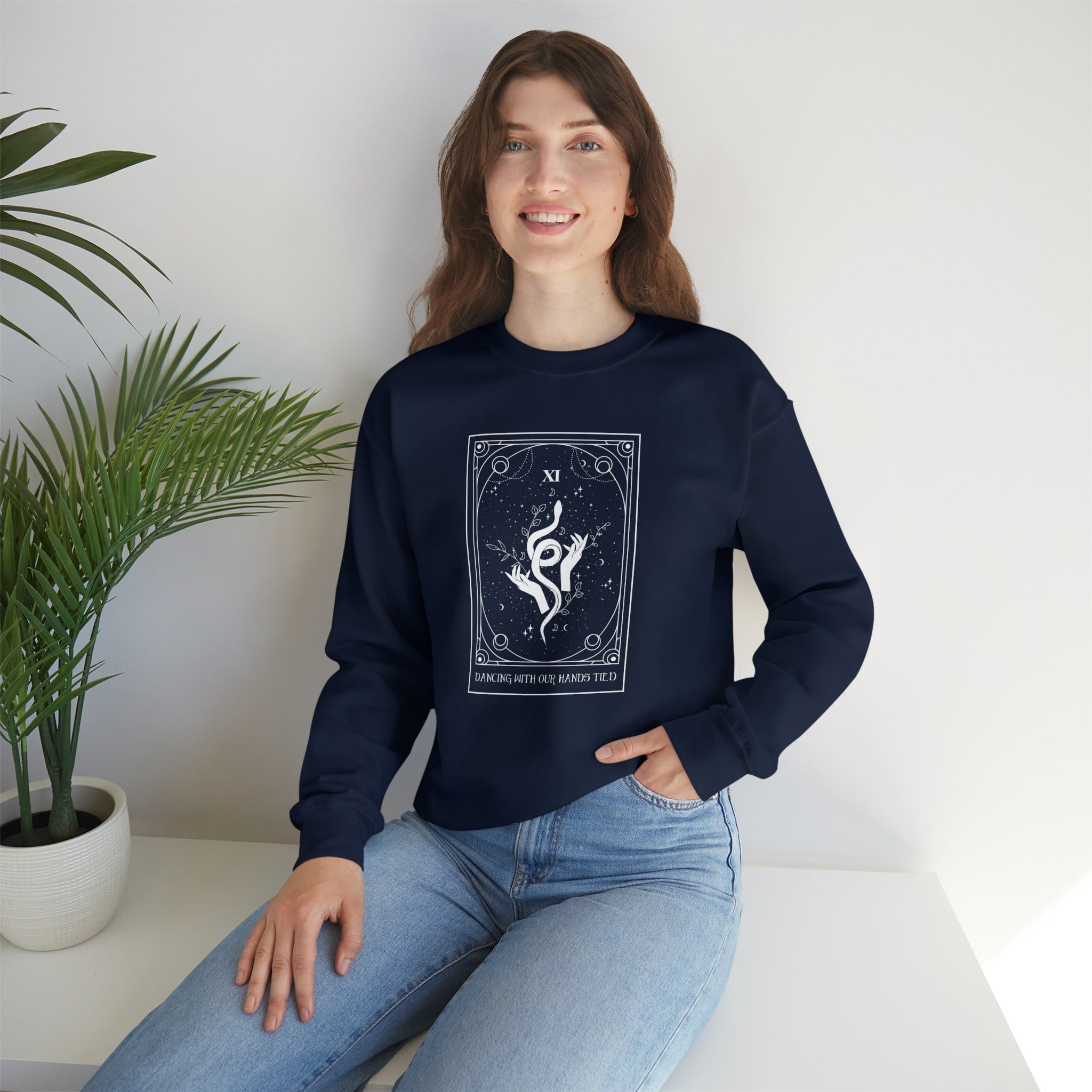 Tarot Crewneck Sweatshirt - Dancing With Our Hands Tied sold by Rose Blush Studio product image thumbnail 4