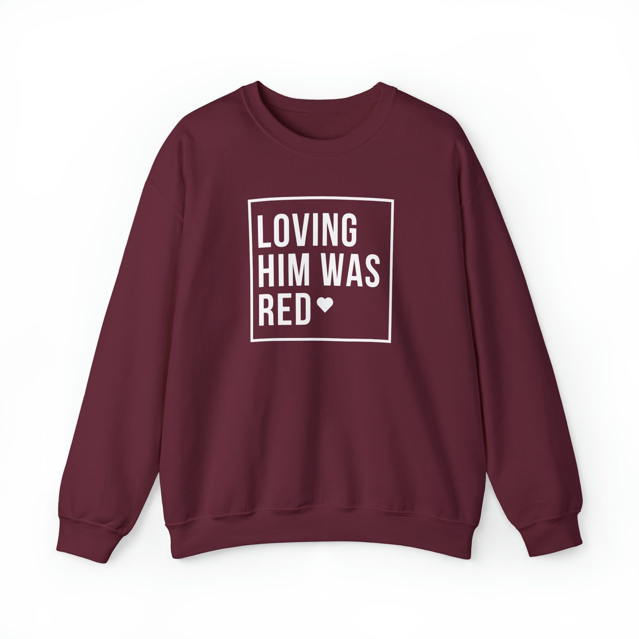 Loving Him Was Red Crewneck Sweatshirt sold by Rose Blush Studio product image thumbnail 3