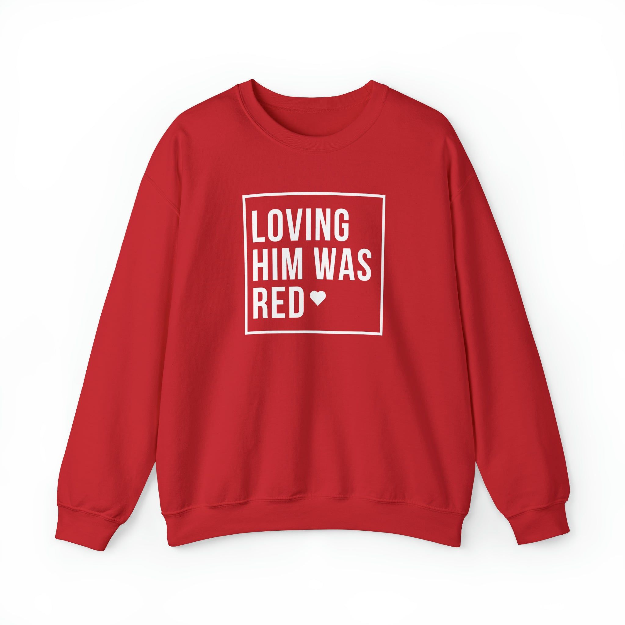 Loving Him Was Red Crewneck Sweatshirt sold by Rose Blush Studio product image thumbnail 4