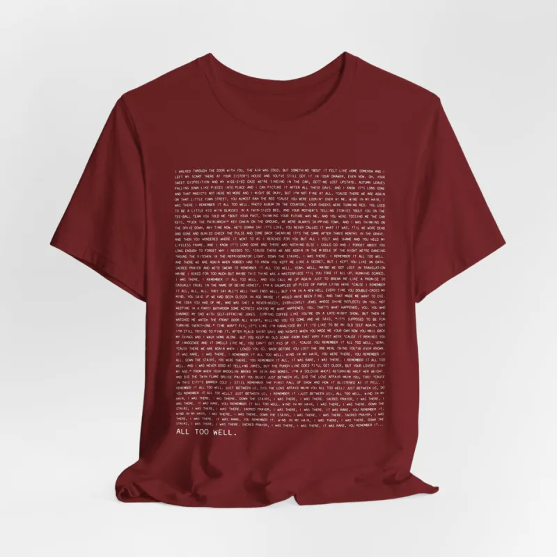 All Too Well 10 Minute Version Tshirt sold by Rose Blush Studio