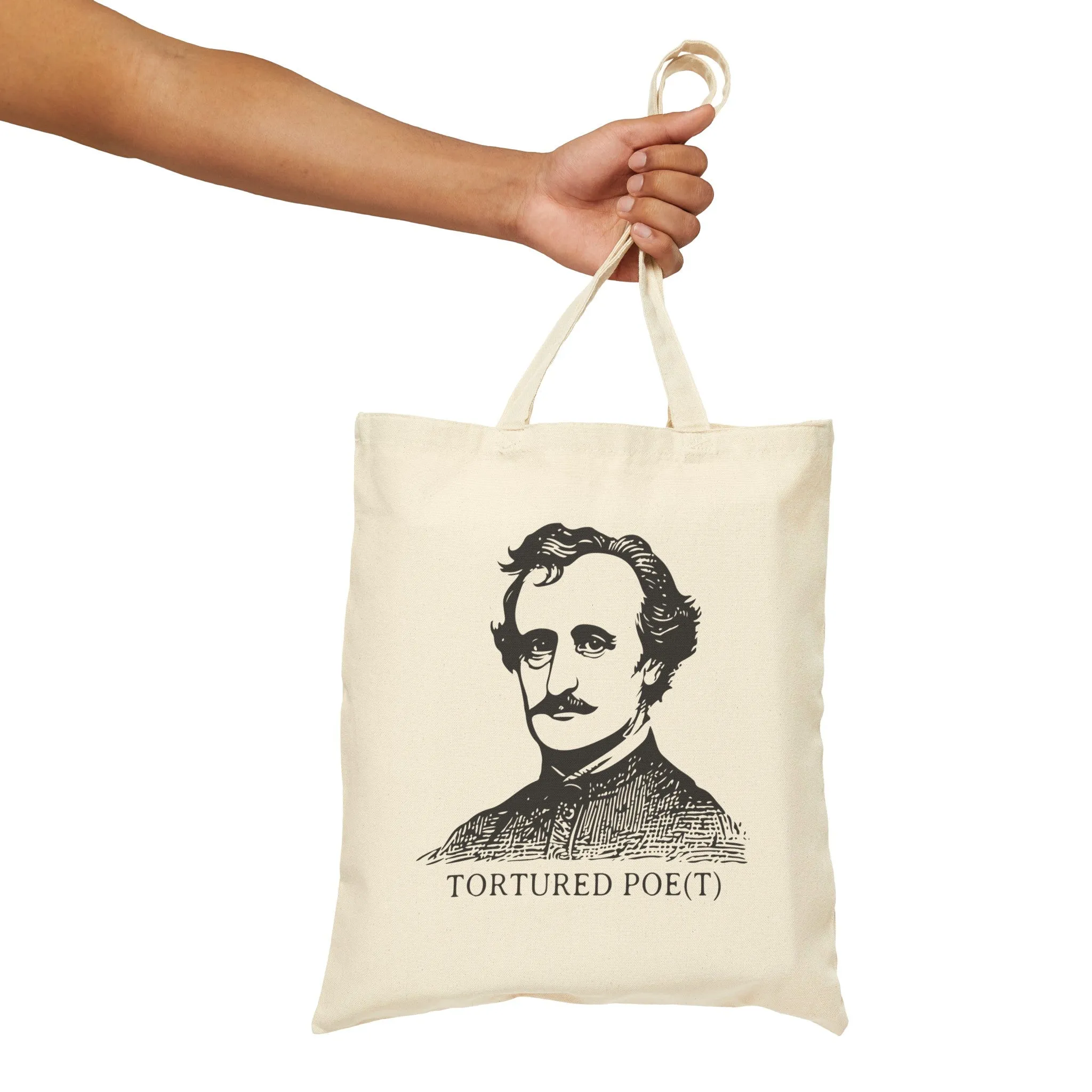 Tortured Poe(t) Cotton Canvas Tote Bag sold by Rose Blush Studio product image thumbnail 2