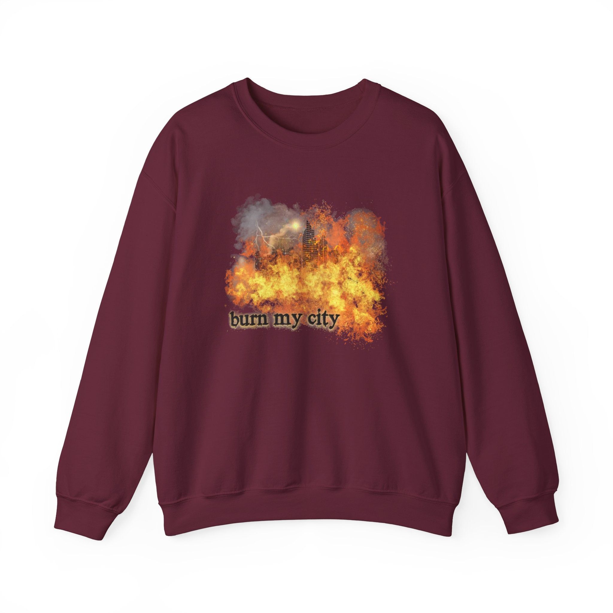 Burn My City Crewneck Sweatshirt sold by Rose Blush Studio product image thumbnail 3