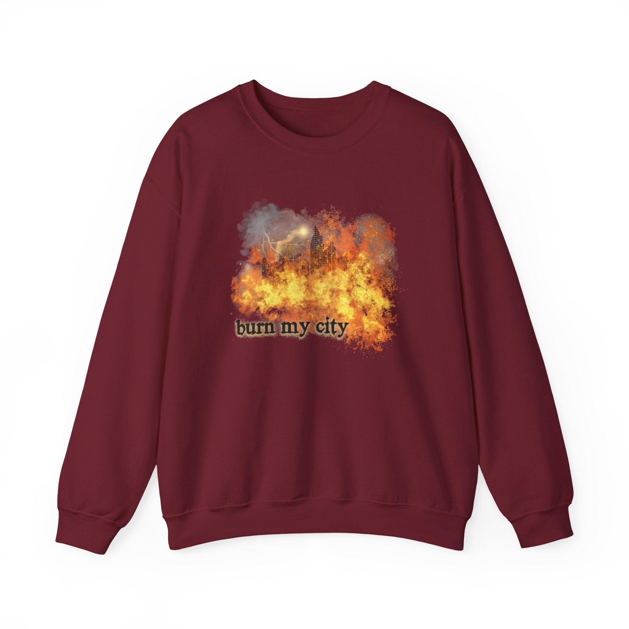 Burn My City Crewneck Sweatshirt sold by Rose Blush Studio product image thumbnail 2