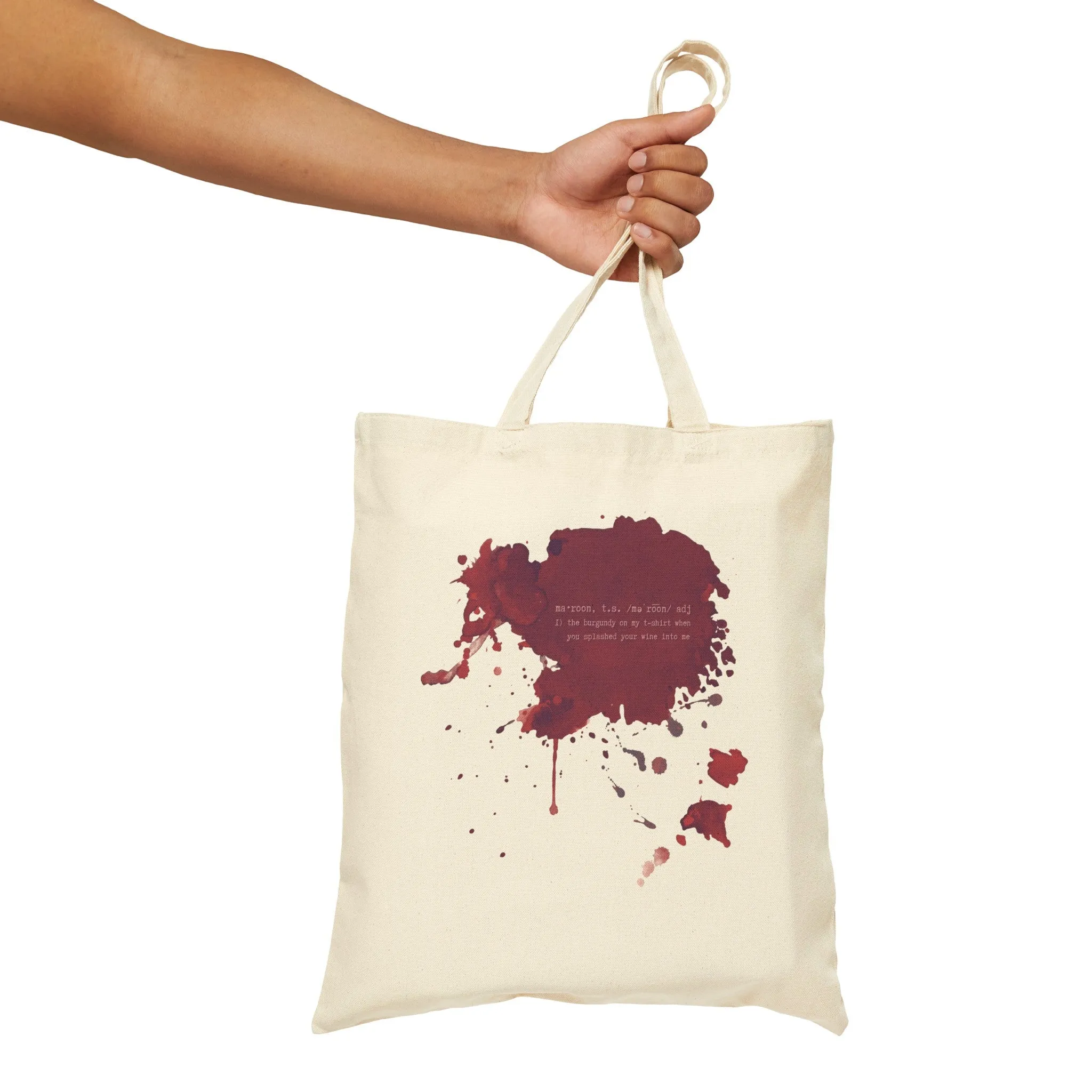 Maroon Cotton Canvas Tote Bag sold by Rose Blush Studio product image thumbnail 3