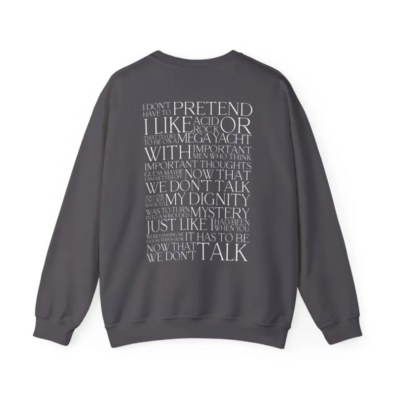 Now That We Don't Talk Lyrics Crewneck Sweatshirt sold by Rose Blush Studio