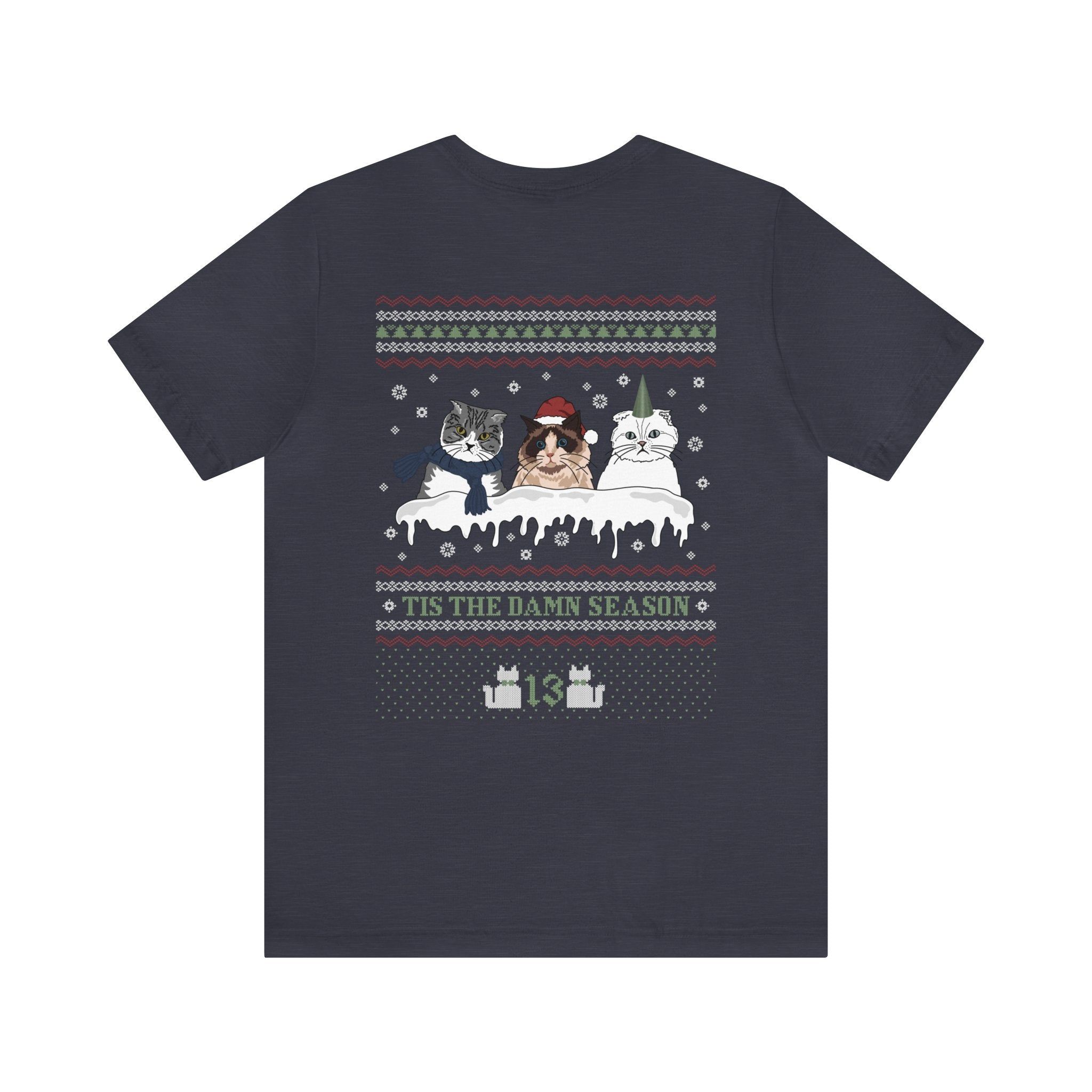 Cat Christmas Tshirt (image on back) sold by Rose Blush Studio product image thumbnail 4