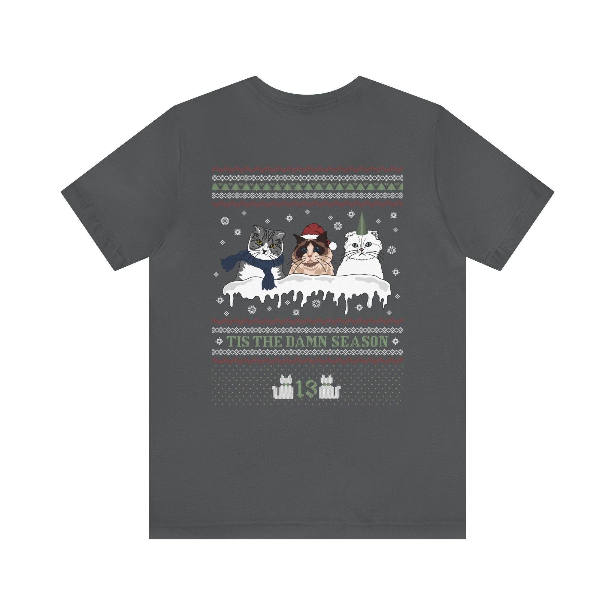 Cat Christmas Tshirt (image on back) sold by Rose Blush Studio product image thumbnail 2