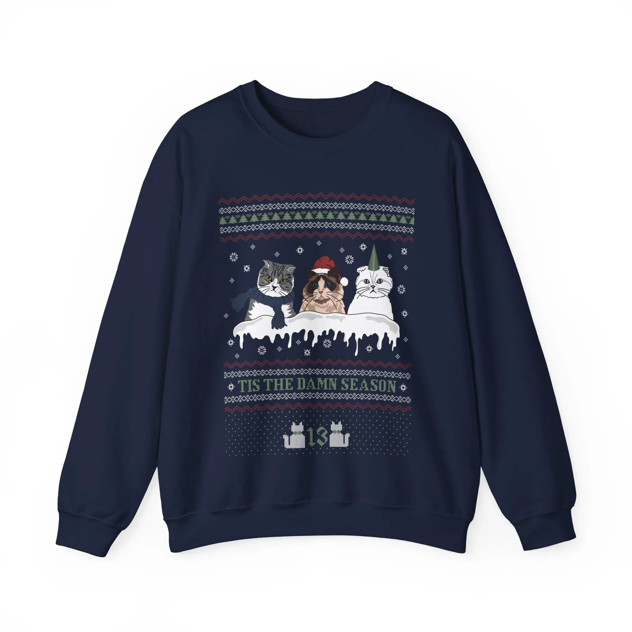 Cat Christmas Crewneck Sweatshirt sold by Rose Blush Studio