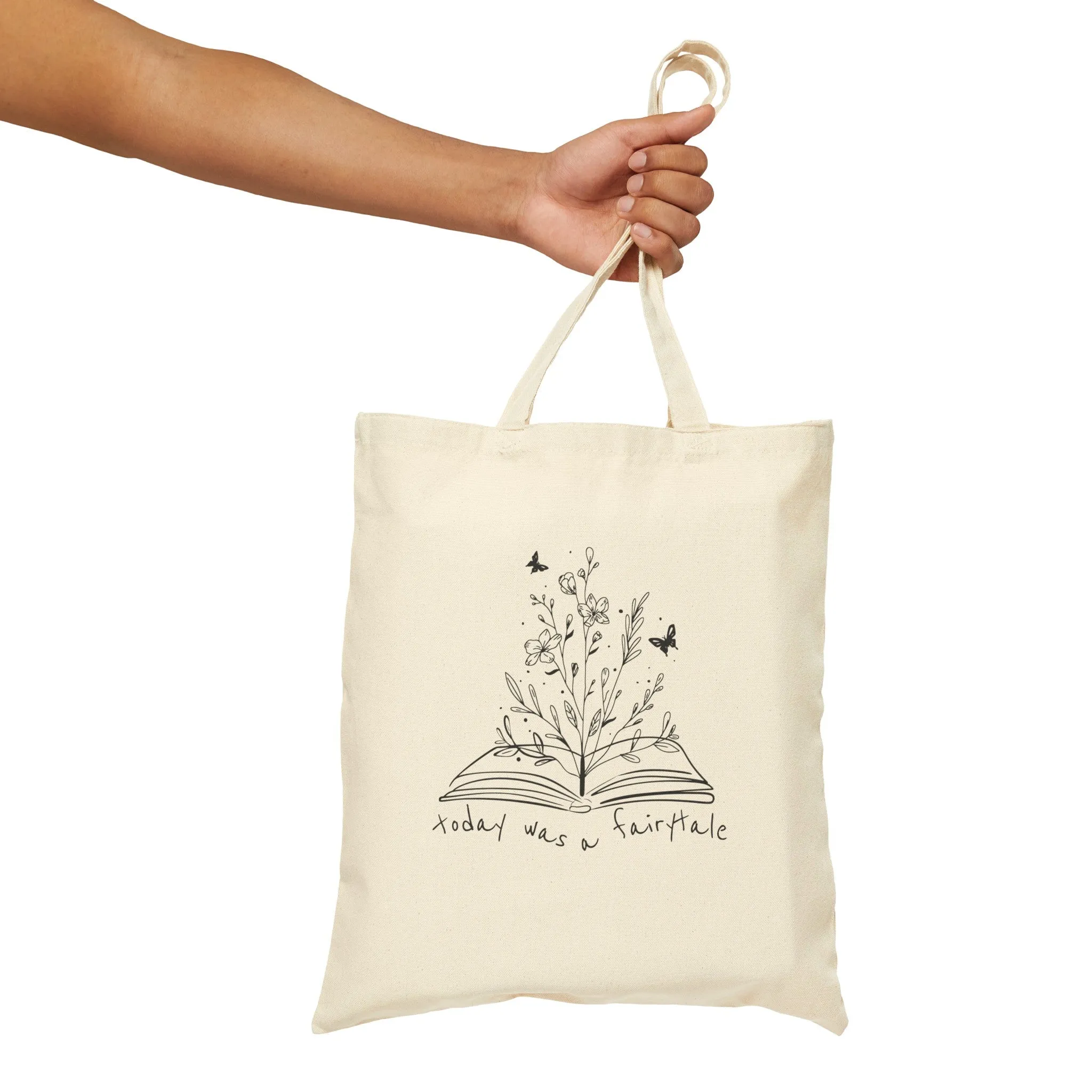 Today Was a Fairytale Cotton Canvas Tote Bag sold by Rose Blush Studio product image thumbnail 2