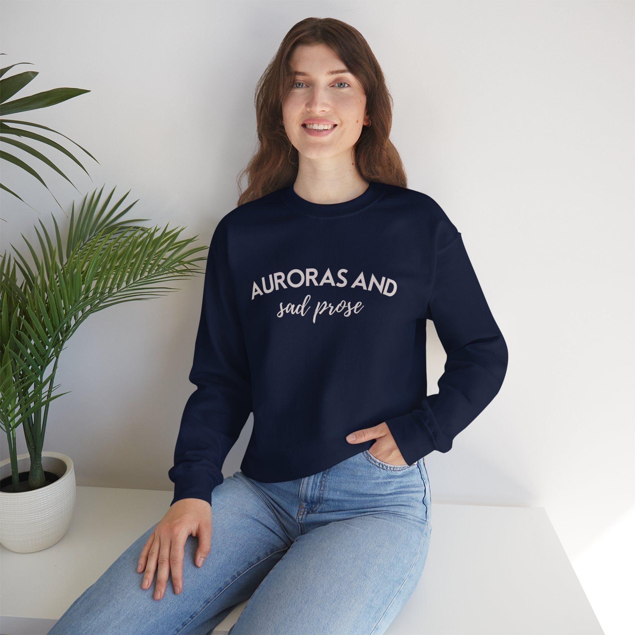 Auroras and Sad ProseCrewneck Sweatshirt sold by Rose Blush Studio product image thumbnail 4