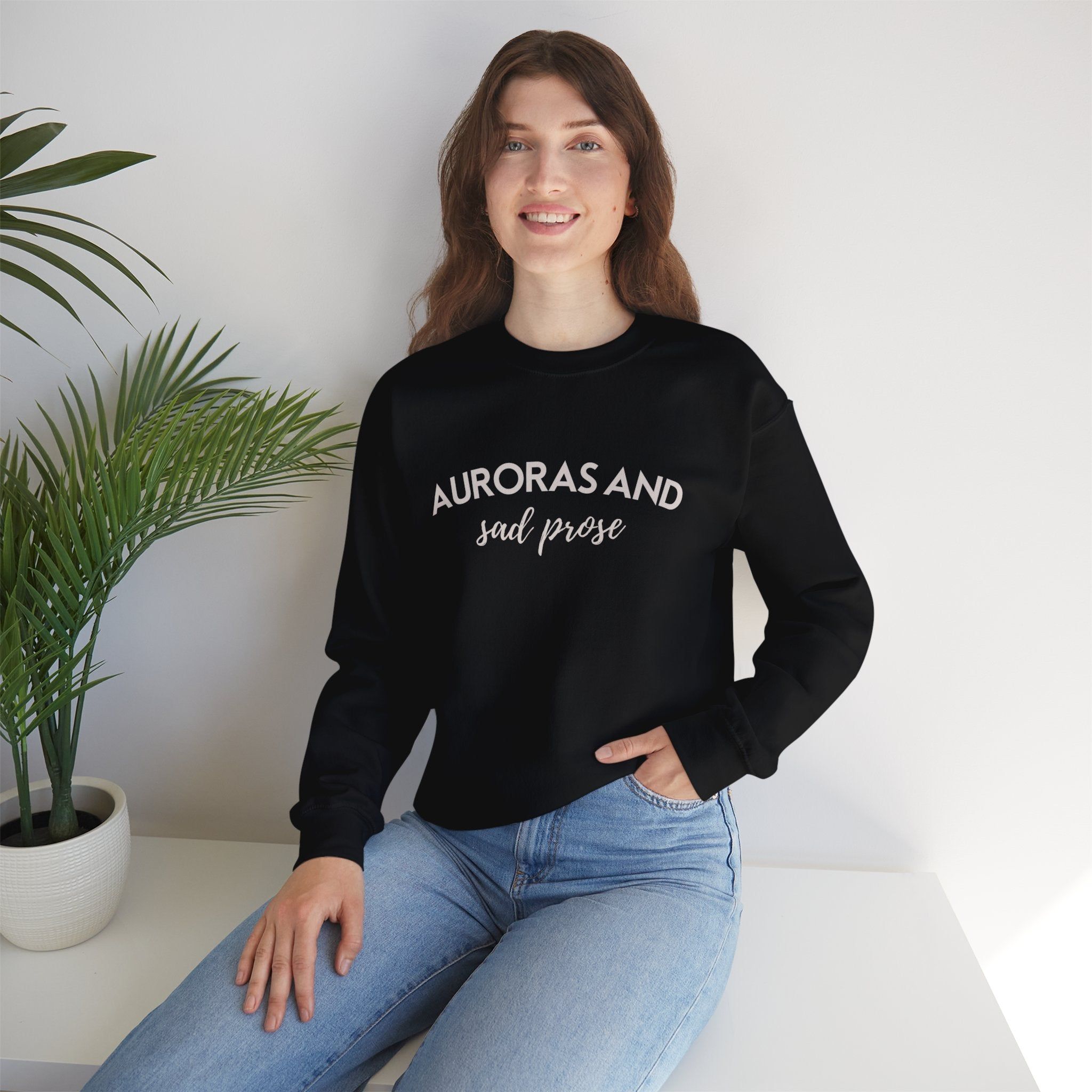Auroras and Sad ProseCrewneck Sweatshirt sold by Rose Blush Studio product image thumbnail 5
