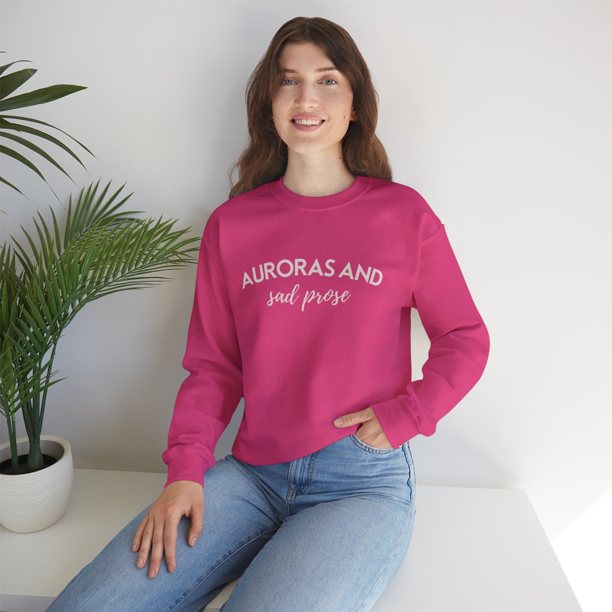 Auroras and Sad ProseCrewneck Sweatshirt sold by Rose Blush Studio product image thumbnail 2
