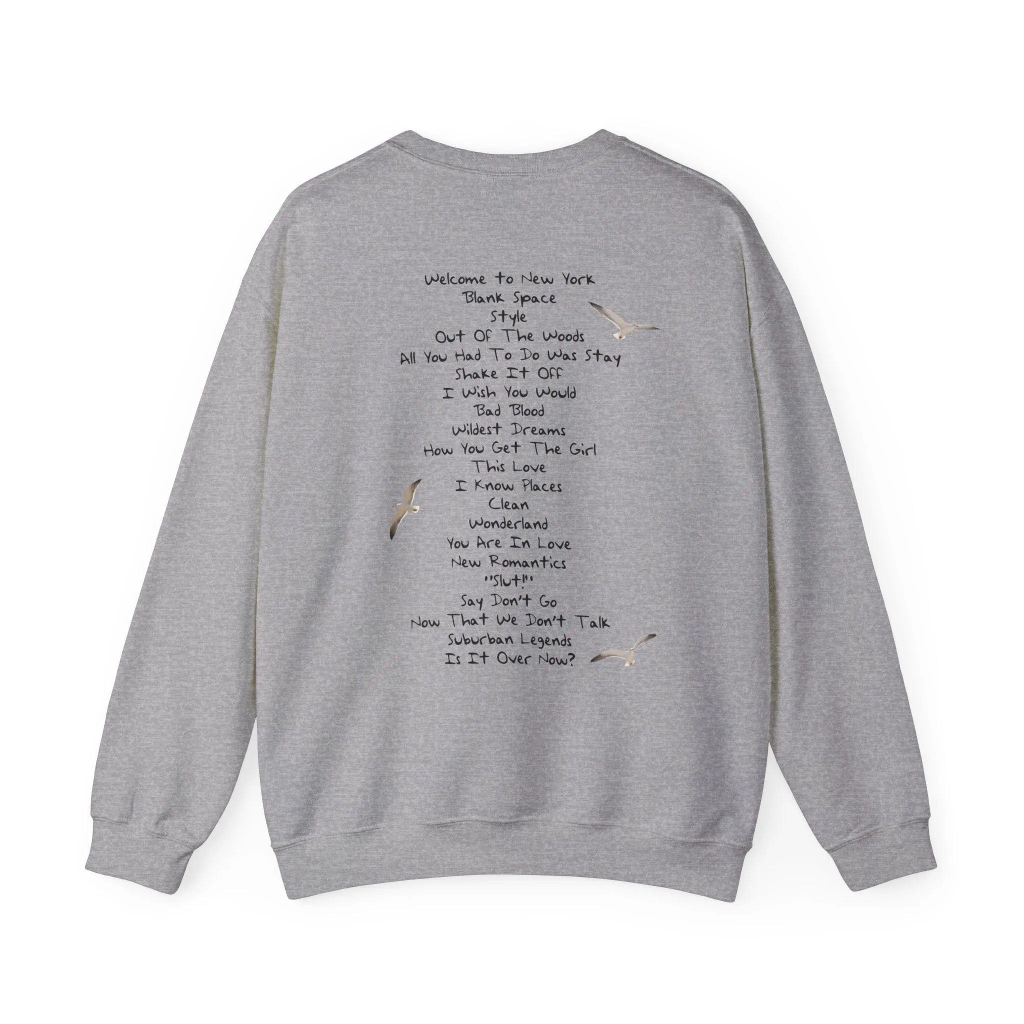 1989 with tracklist on back (light blue) Crewneck Sweatshirt sold by Rose Blush Studio product image thumbnail 3