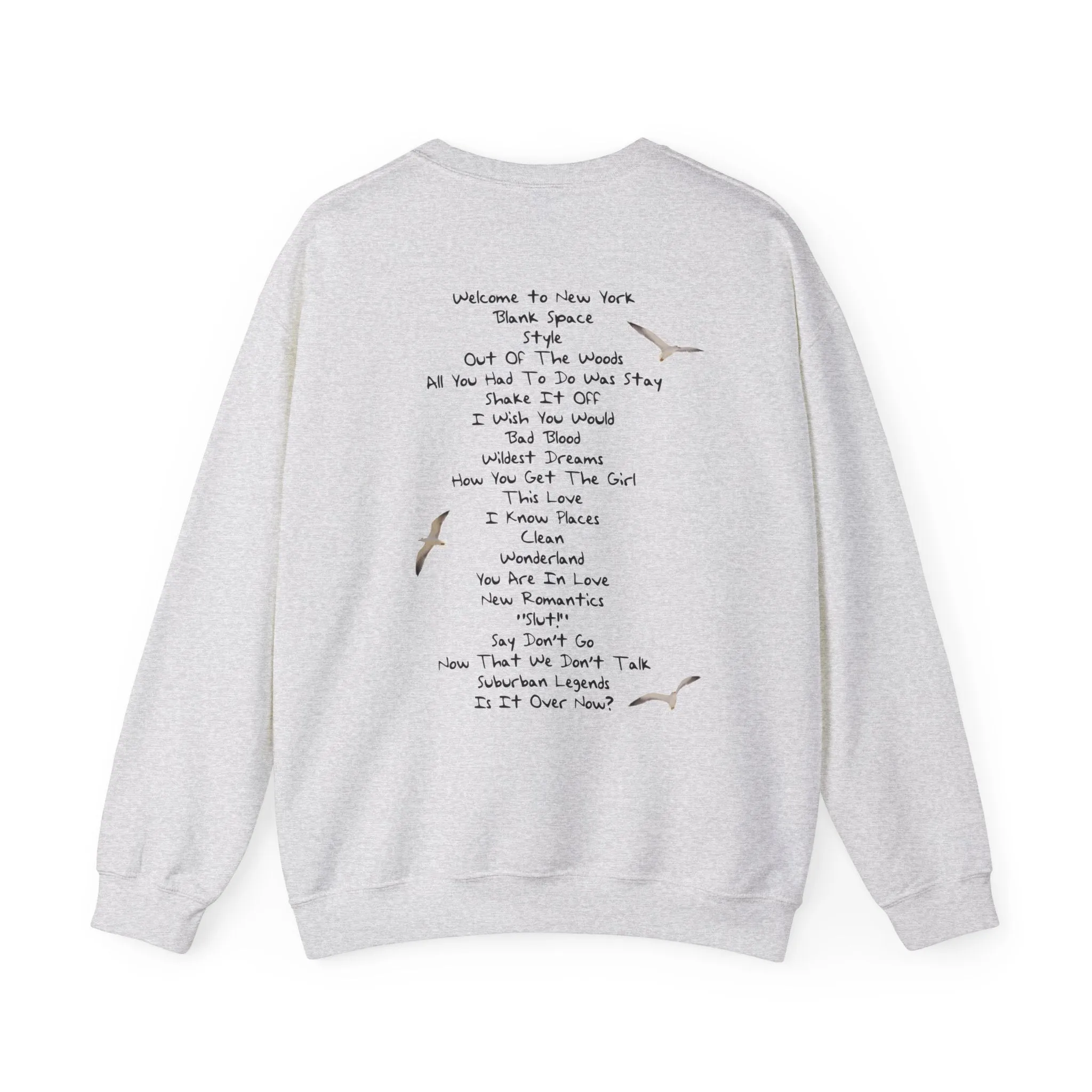 1989 with tracklist on back (light blue) Crewneck Sweatshirt sold by Rose Blush Studio product image thumbnail 4