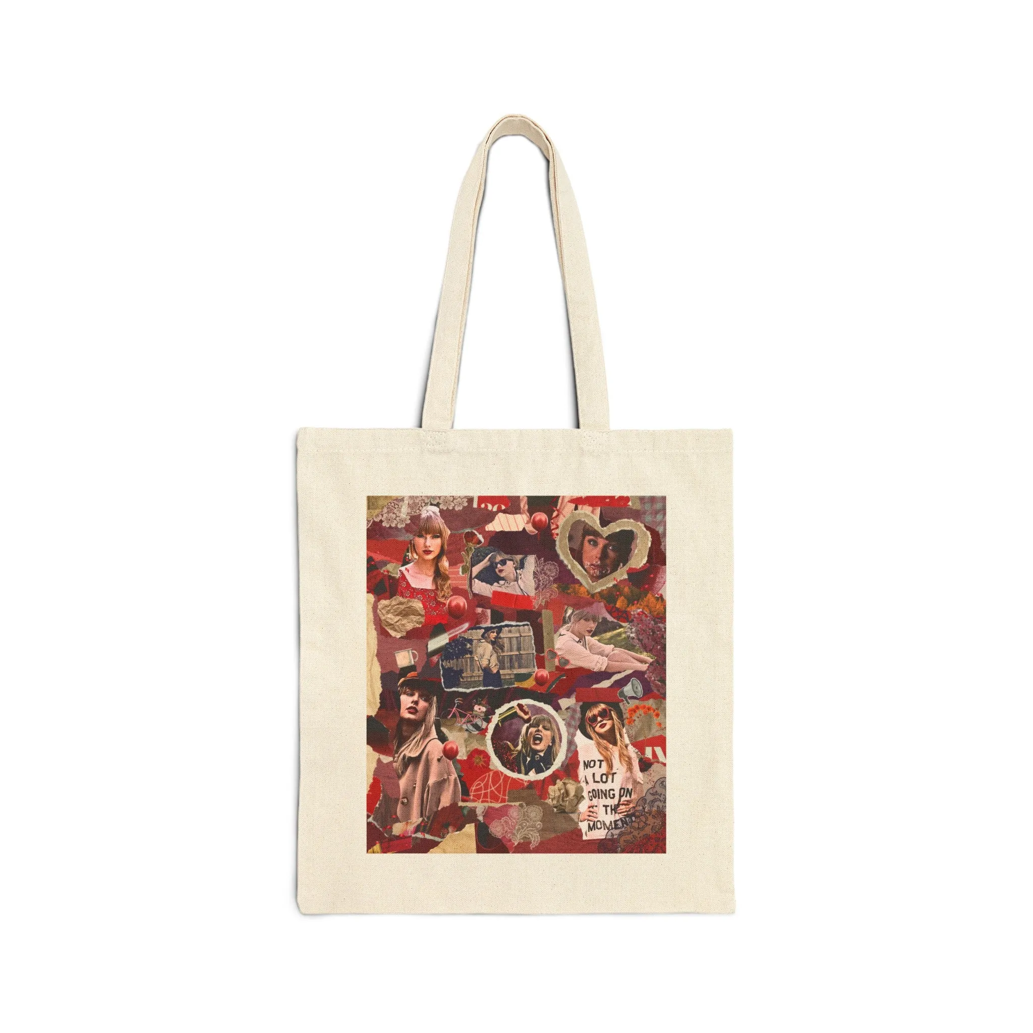 Red Collage Cotton Canvas Tote Bag sold by Rose Blush Studio product image thumbnail 2
