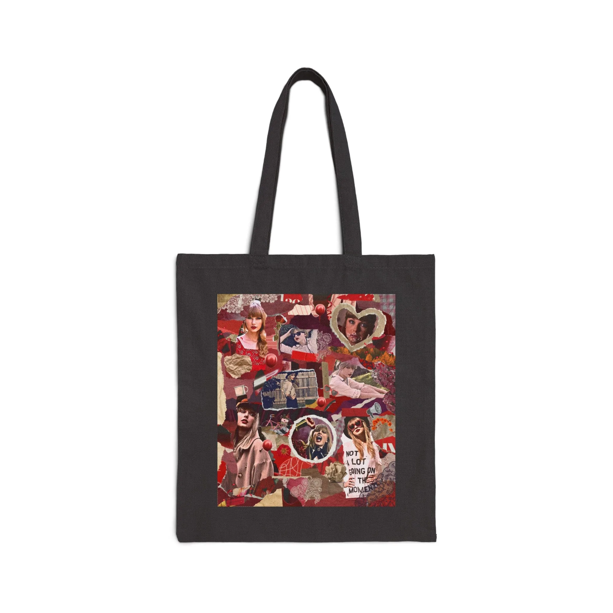 Red Collage Cotton Canvas Tote Bag sold by Rose Blush Studio product image thumbnail 3