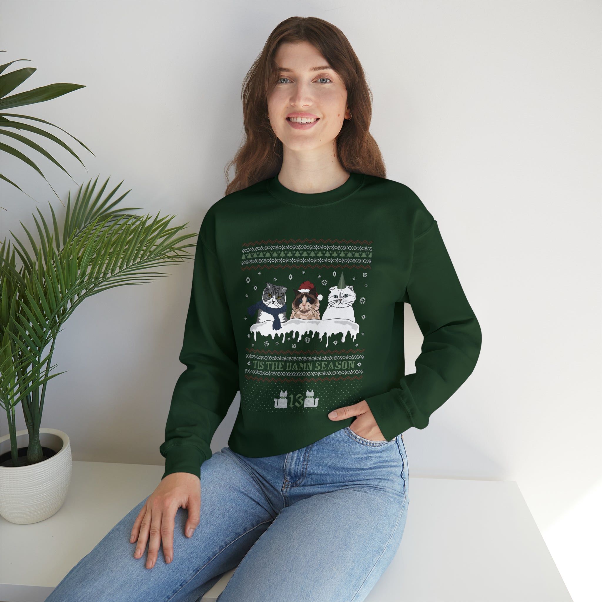 Cat Christmas Sweater sold by Rose Blush Studio product image thumbnail 4