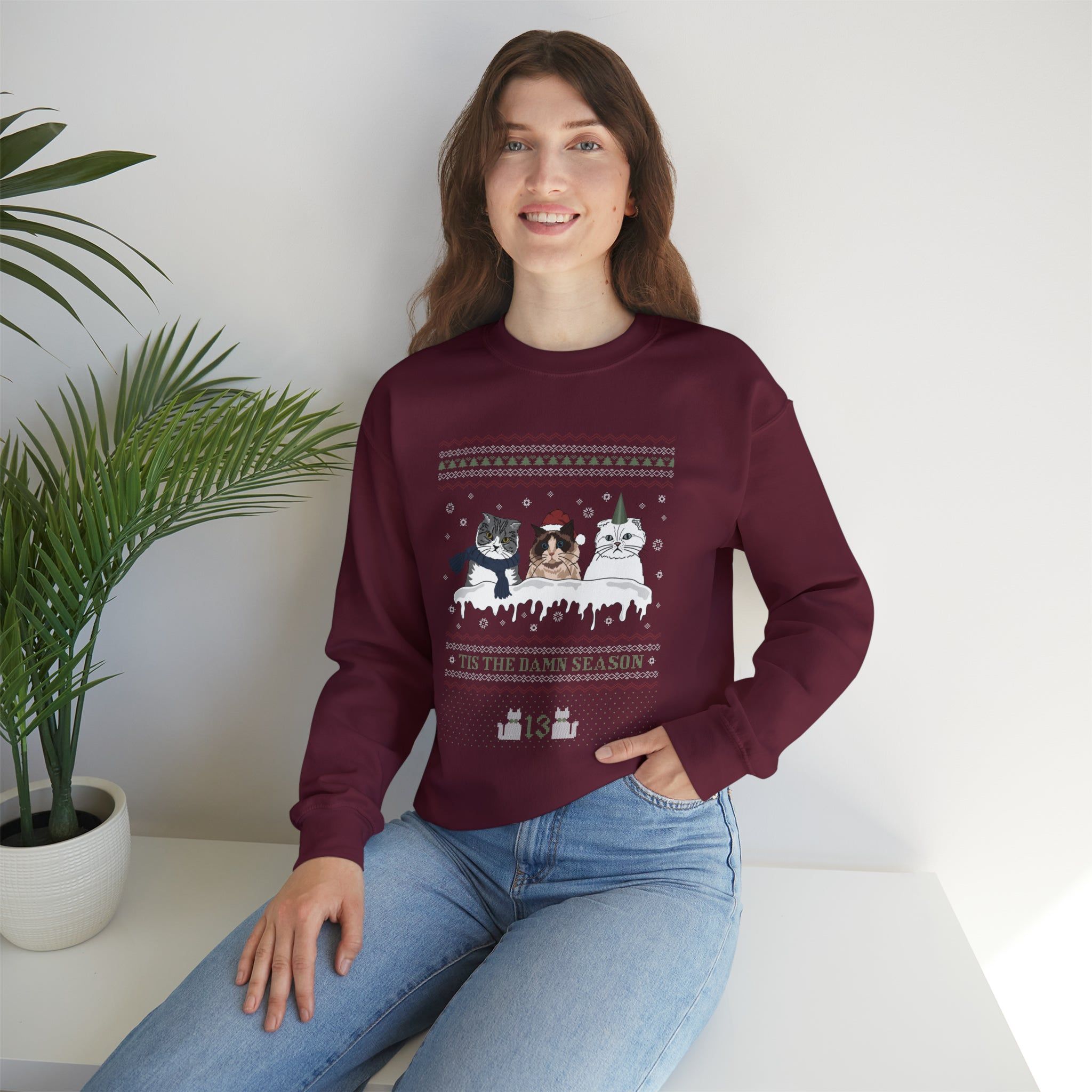 Cat Christmas Sweater sold by Rose Blush Studio product image thumbnail 3