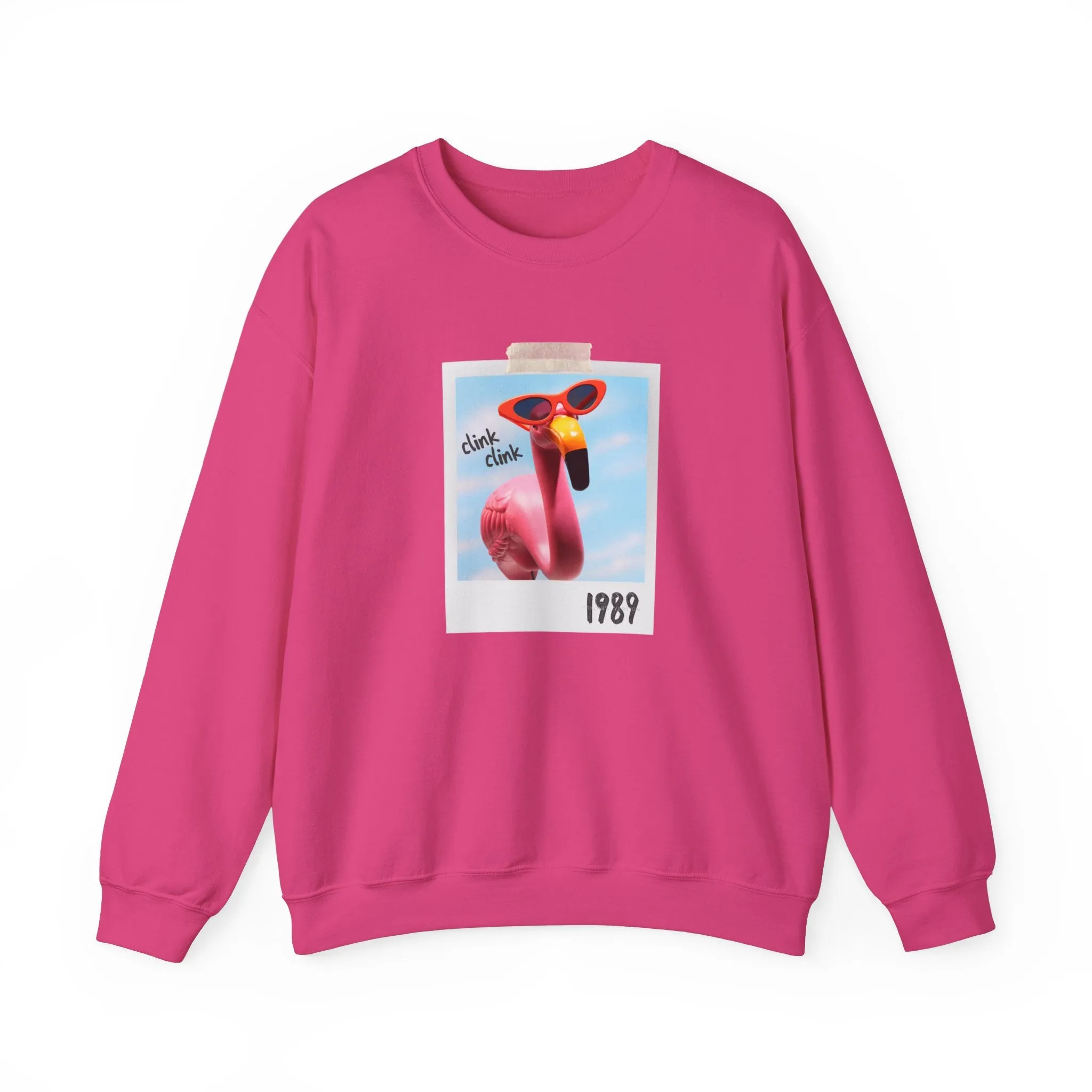 Flamingo Pink Crewneck Sweatshirt sold by Rose Blush Studio product image thumbnail 3