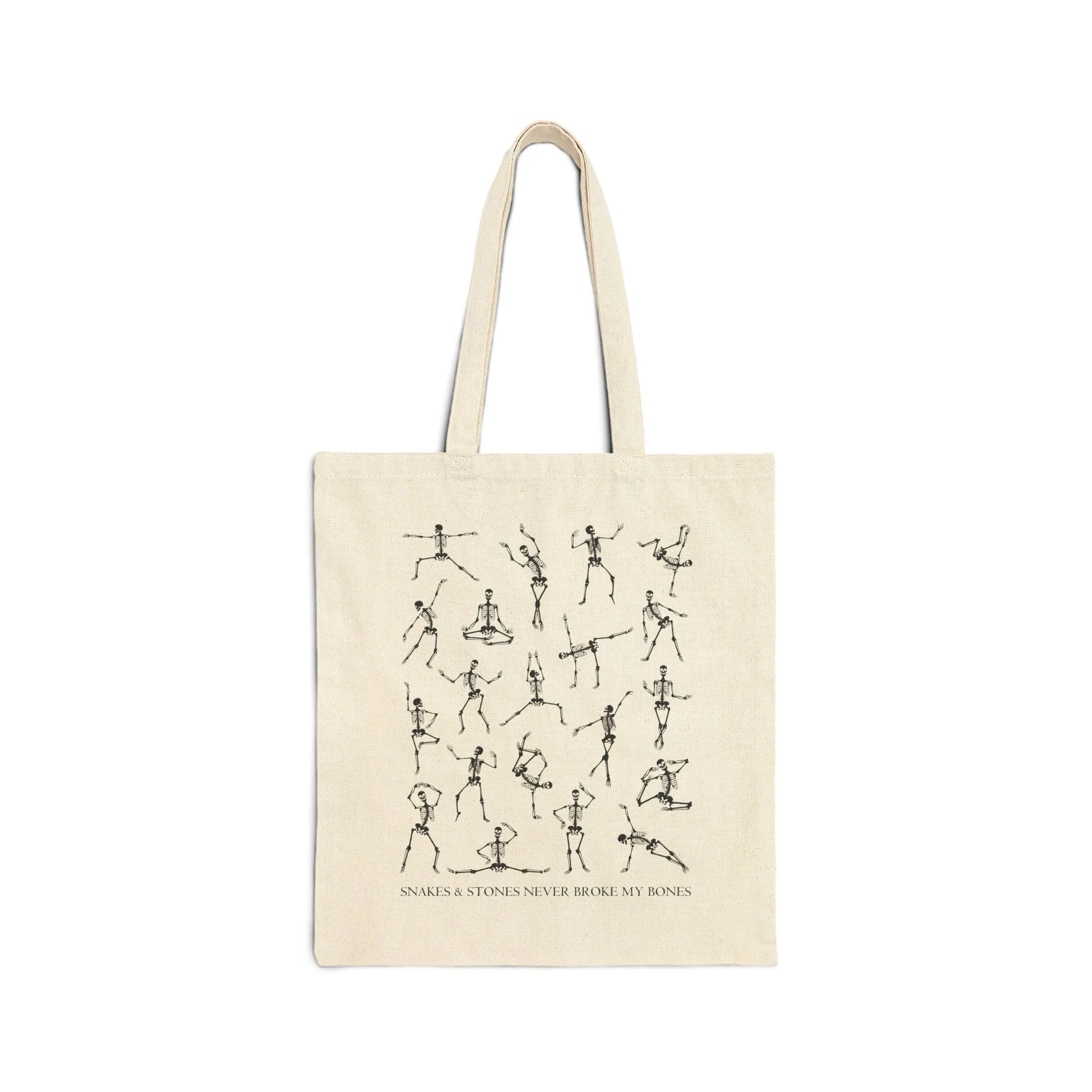 Snakes and Stones Never Broke My Bones Cotton Canvas Tote Bag sold by Rose Blush Studio