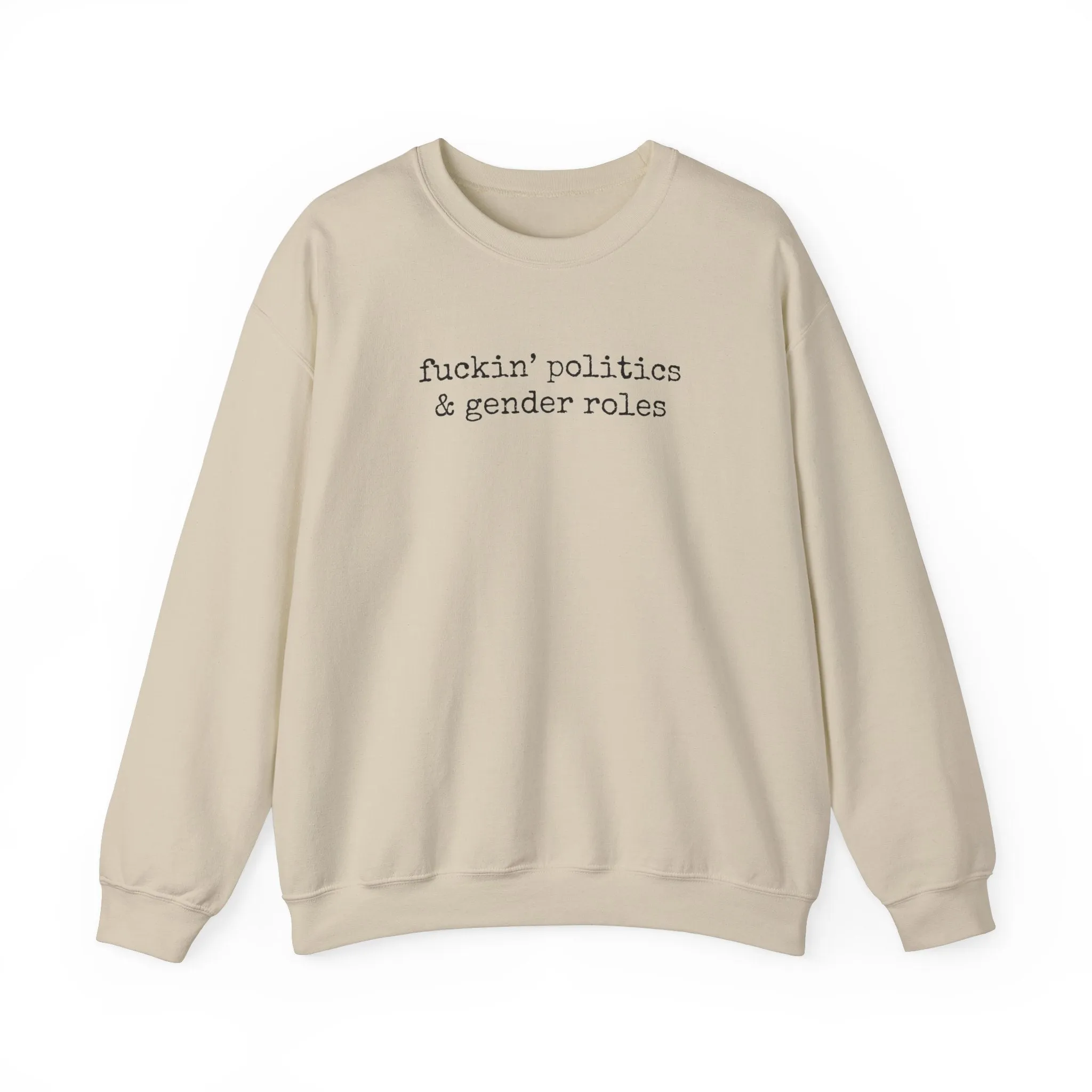 fuckin politics & gender roles Crewneck Sweatshirt sold by Rose Blush Studio product image thumbnail 3