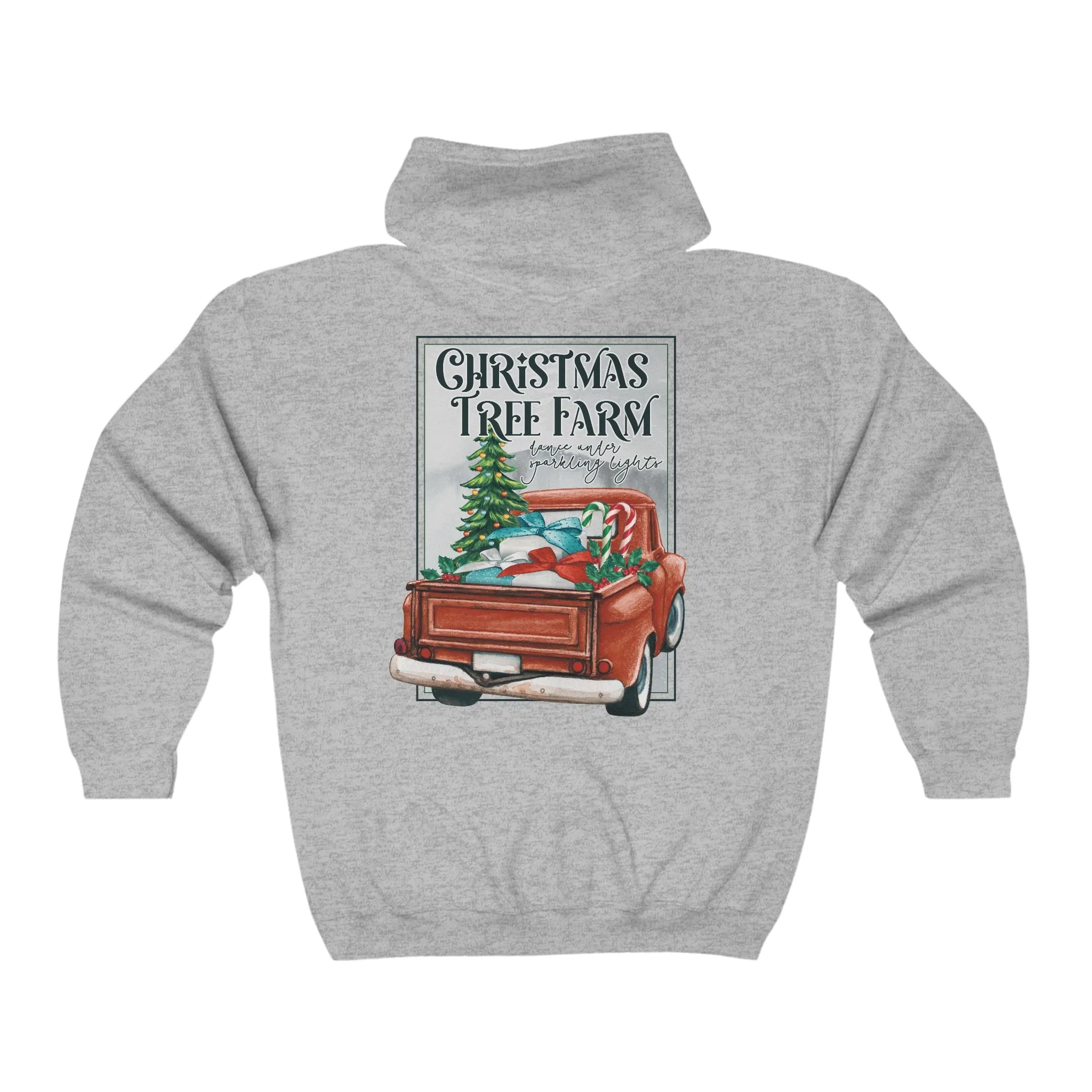 Christmas Tree Farm Full Zip Hooded Sweatshirt sold by Rose Blush Studio