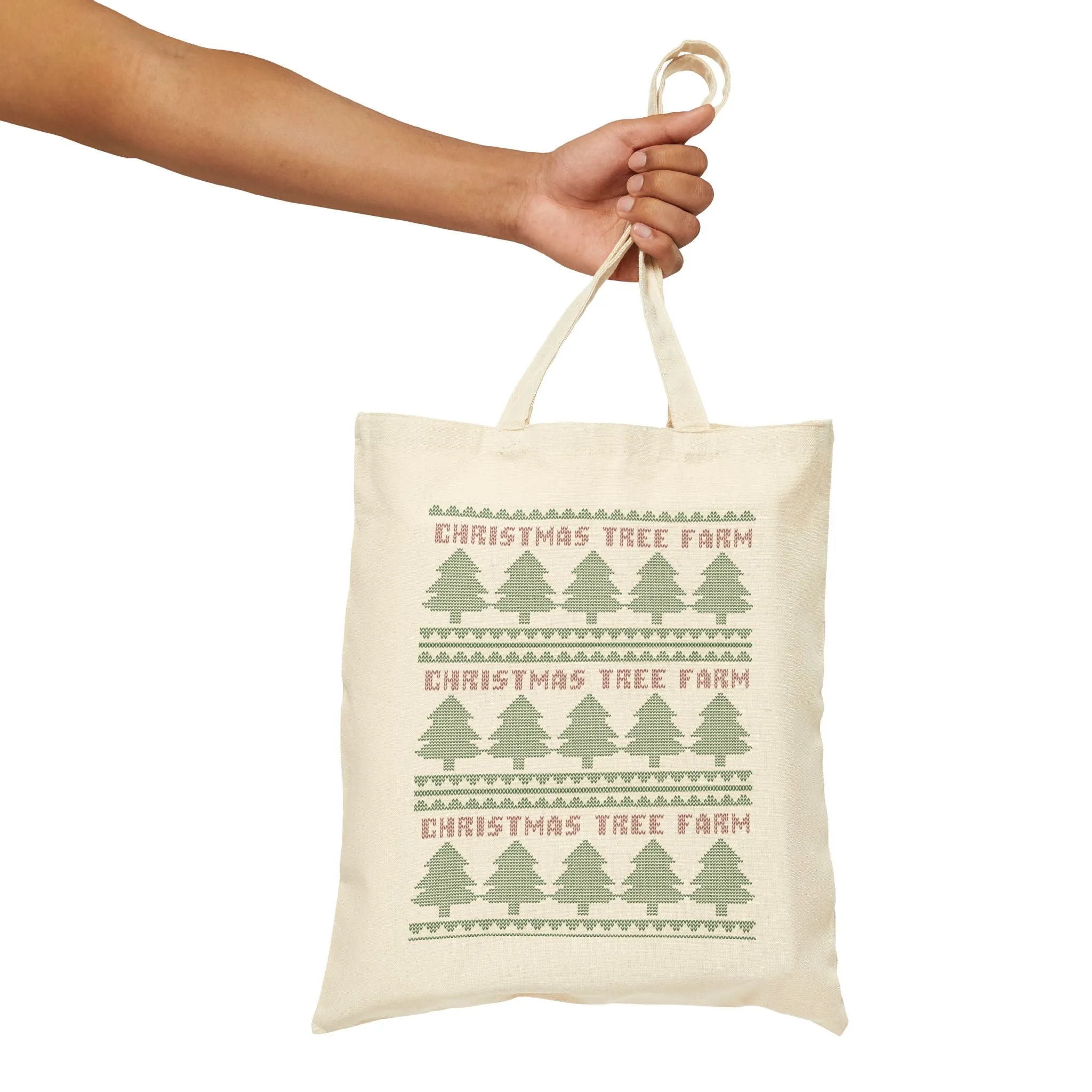 Christmas Tree Farm Cotton Canvas Tote Bag sold by Rose Blush Studio product image thumbnail 2