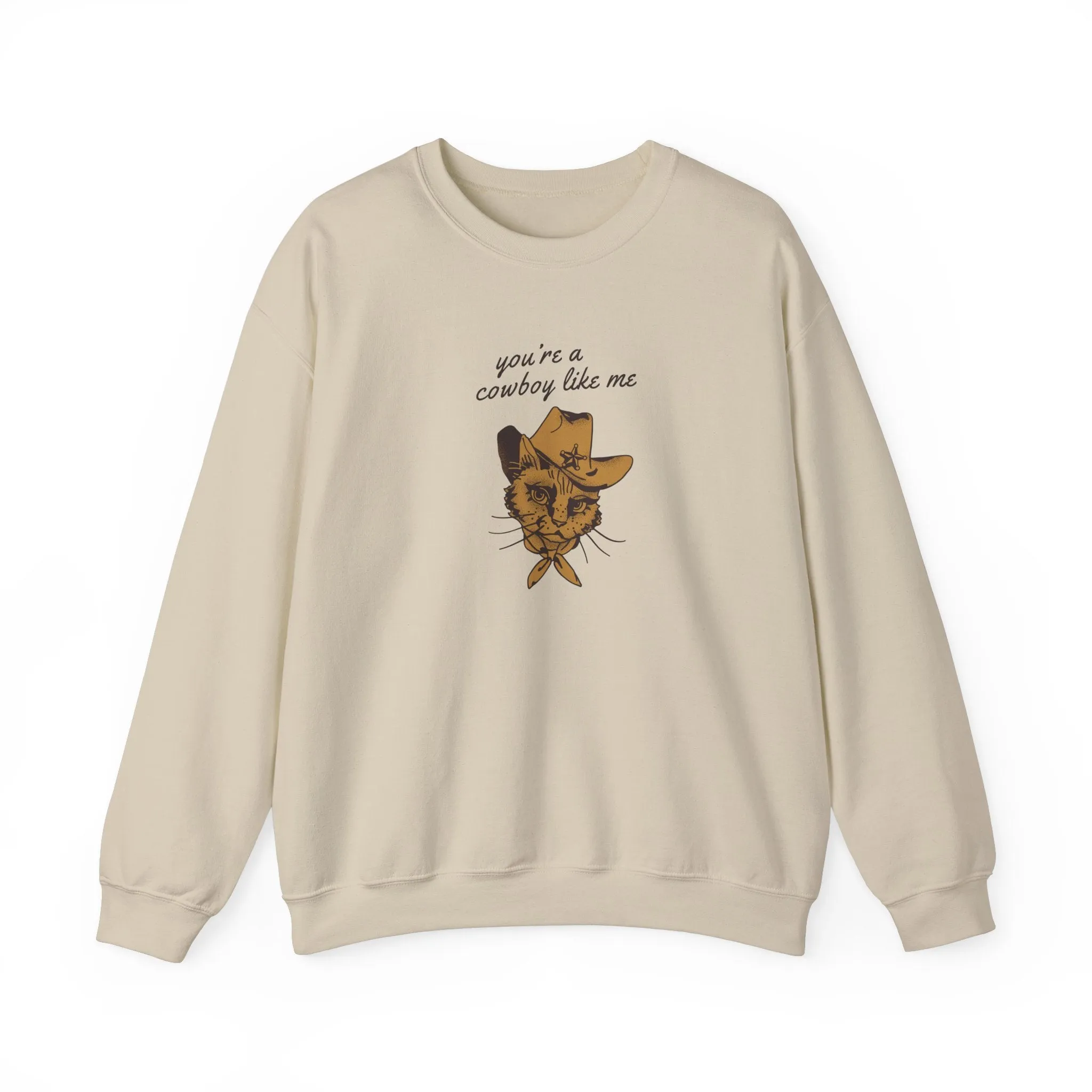Cowboy Like Me Cat Crewneck Sweatshirt sold by Rose Blush Studio