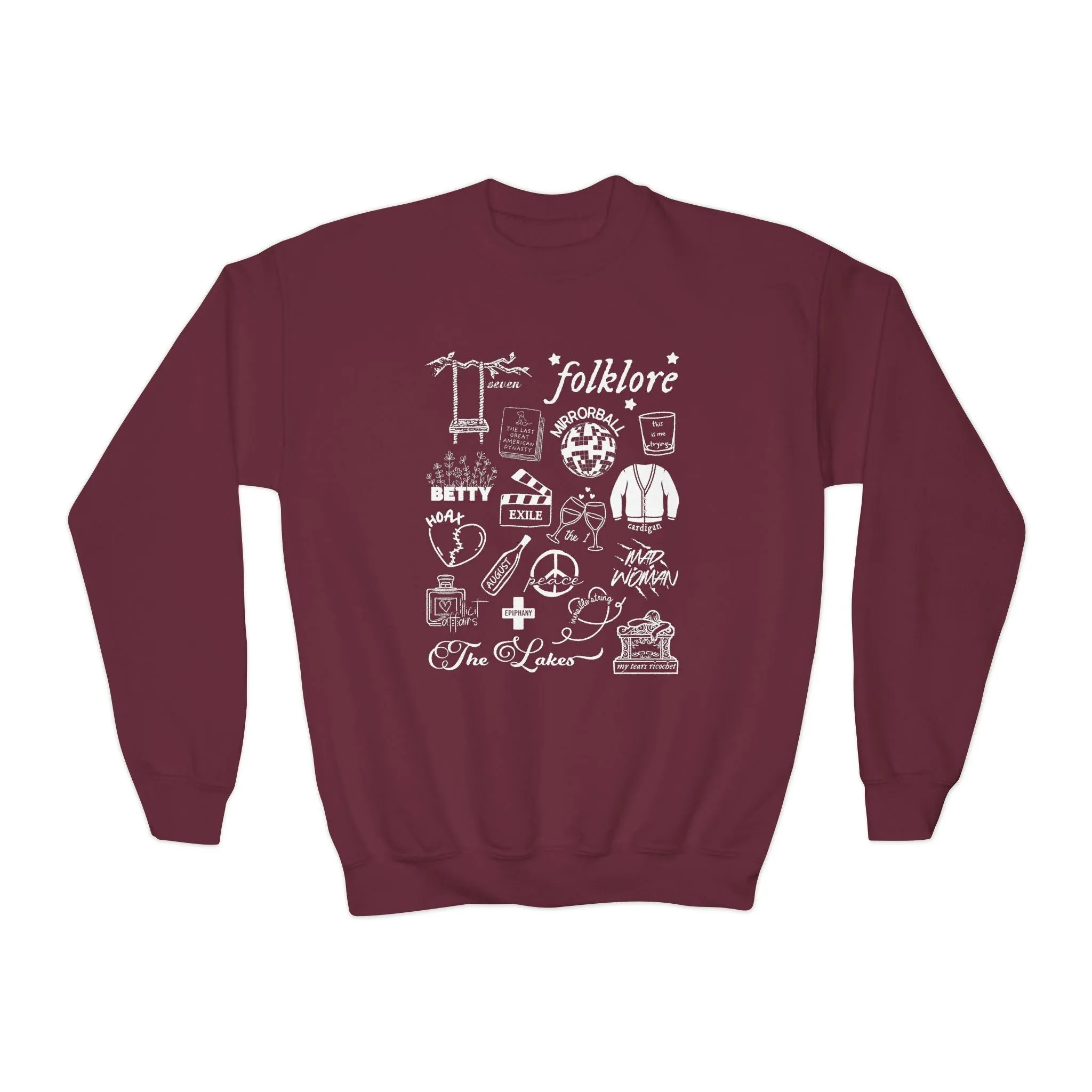 folklore collage Youth Crewneck Sweatshirt sold by Rose Blush Studio product image thumbnail 2