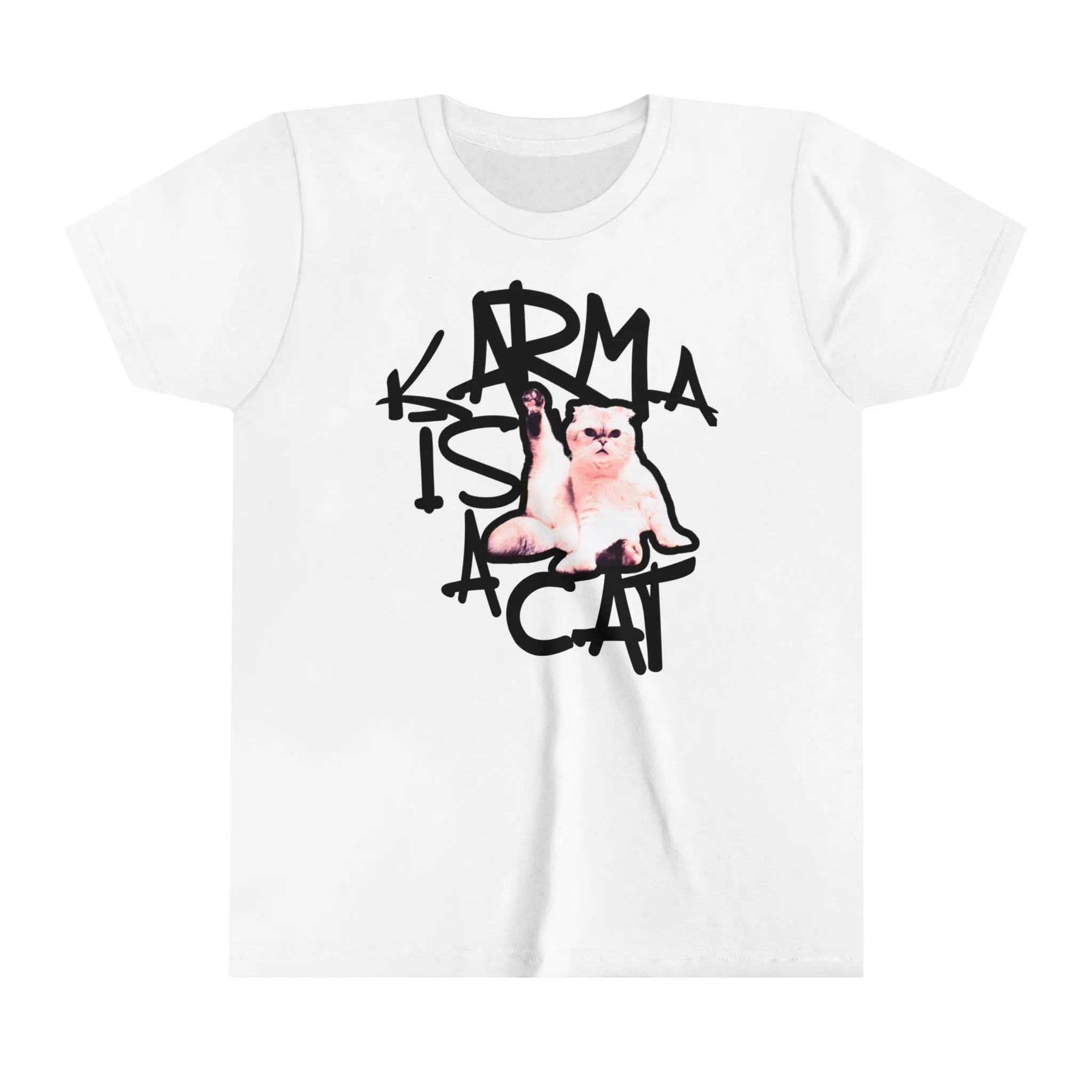 Karma is a Cat Youth Tshirt sold by Rose Blush Studio