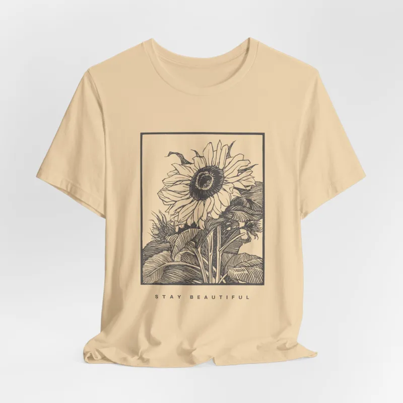 Stay Beautiful Sunflower Tshirt sold by Rose Blush Studio