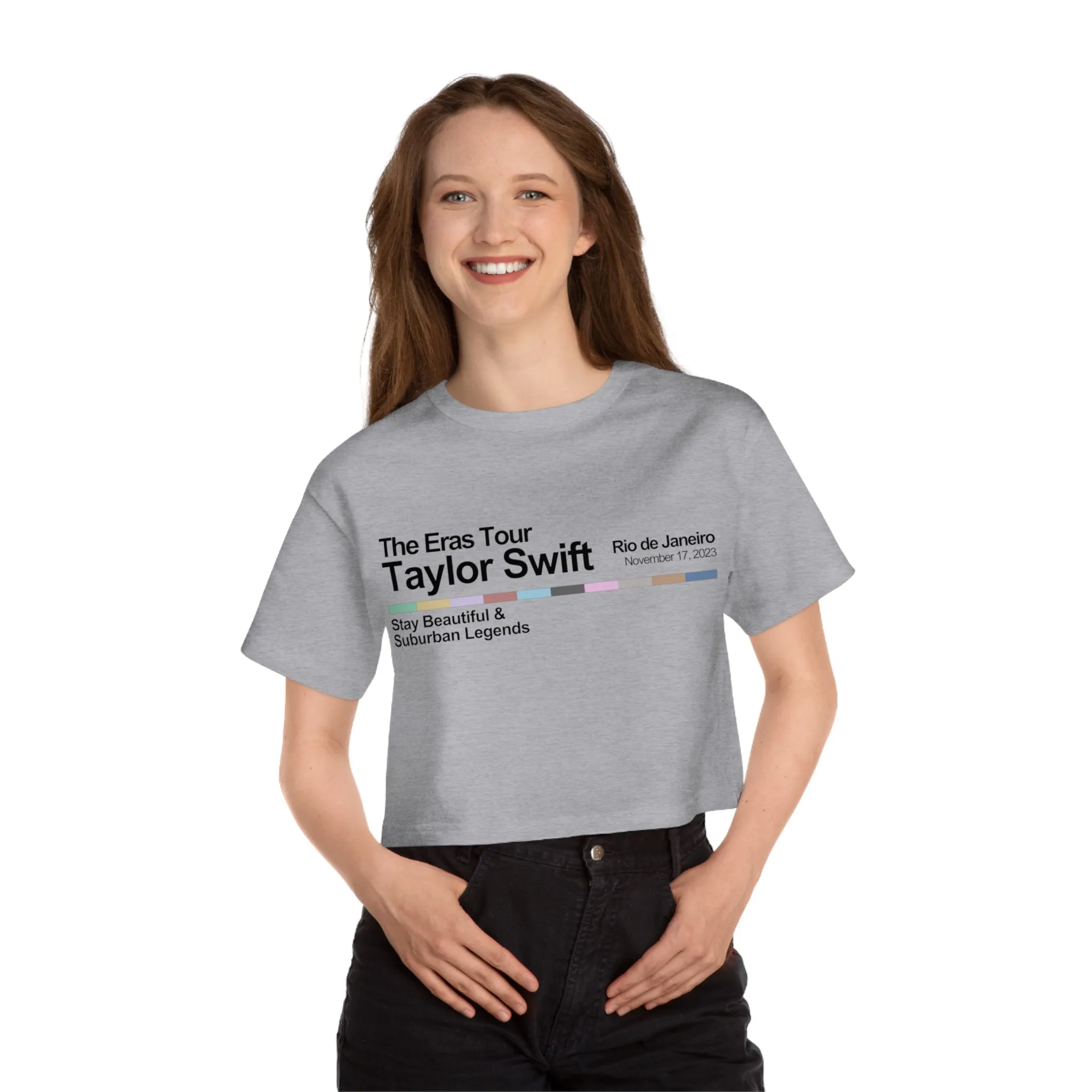 Rio de Janeiro Night 1 Cropped T-Shirt sold by Rose Blush Studio product image thumbnail 3
