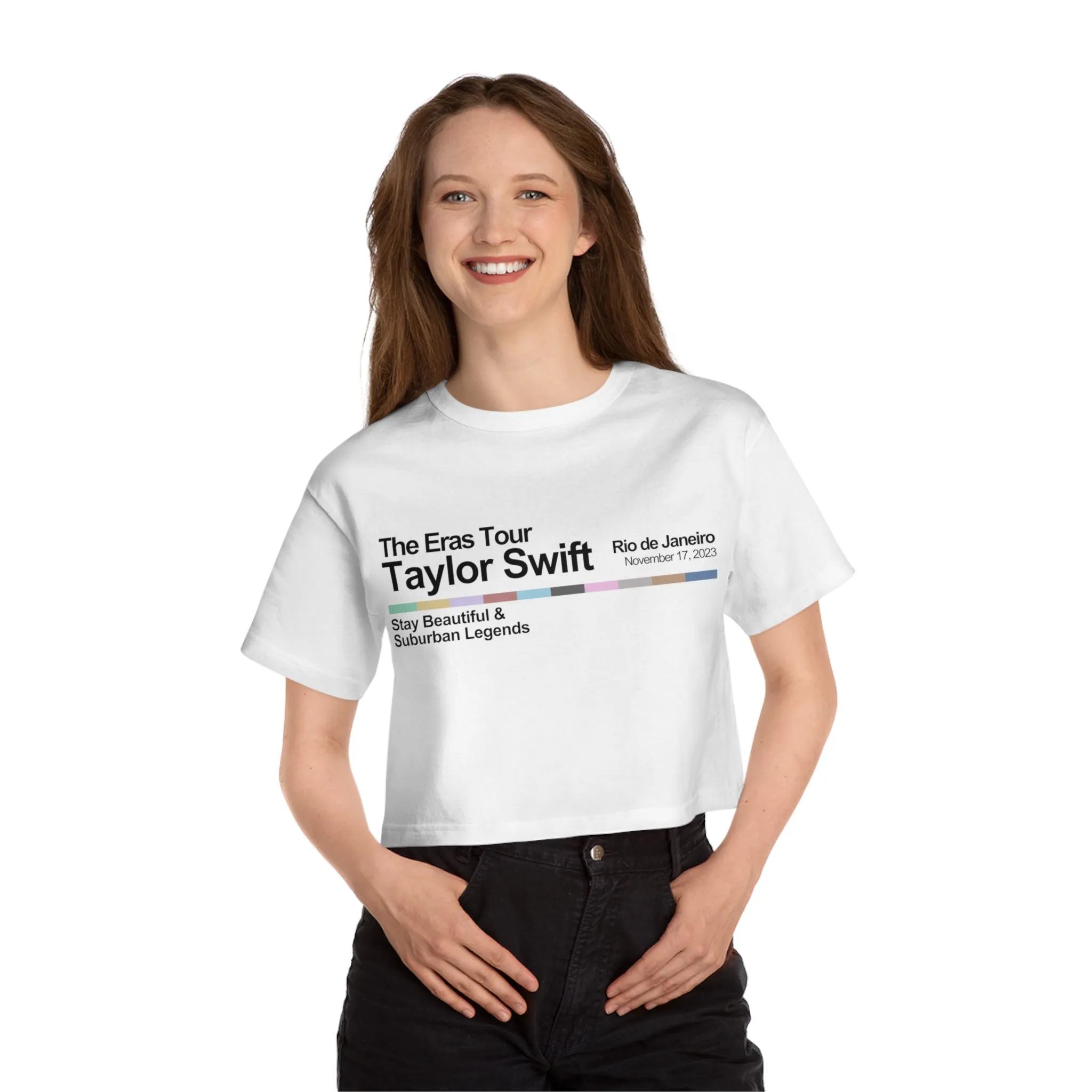 Rio de Janeiro Night 1 Cropped T-Shirt sold by Rose Blush Studio