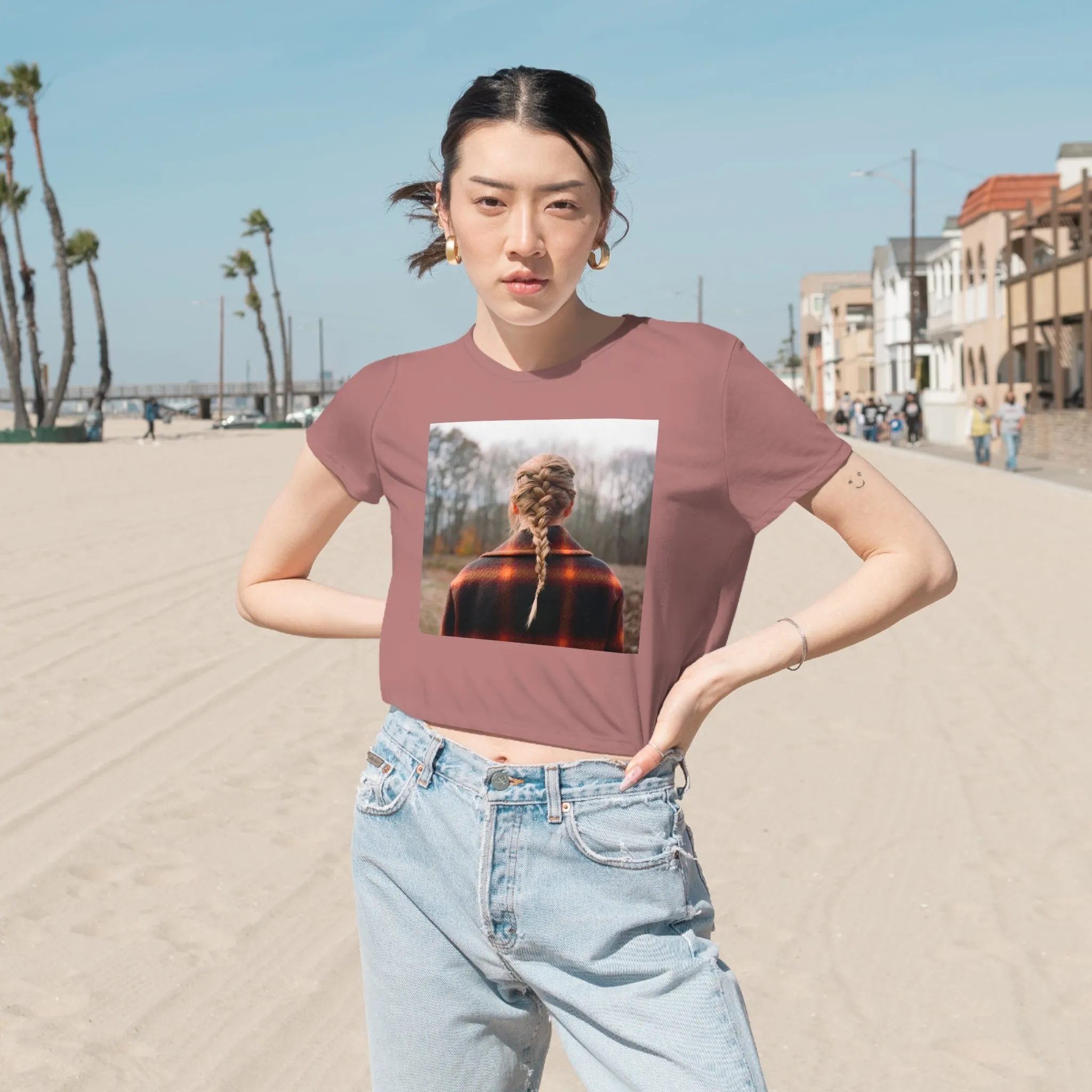 Evermore Album Flowy Cropped Tee sold by Rose Blush Studio product image thumbnail 3